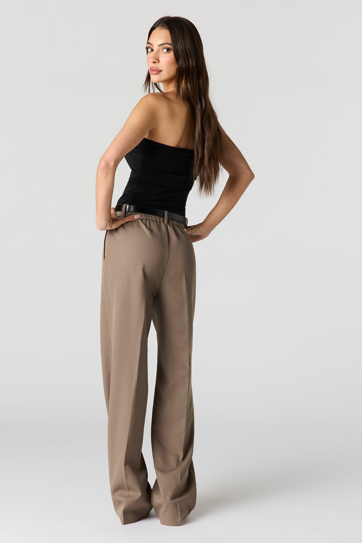 Alt View 3. Wide Leg Dress Pant - Taupe