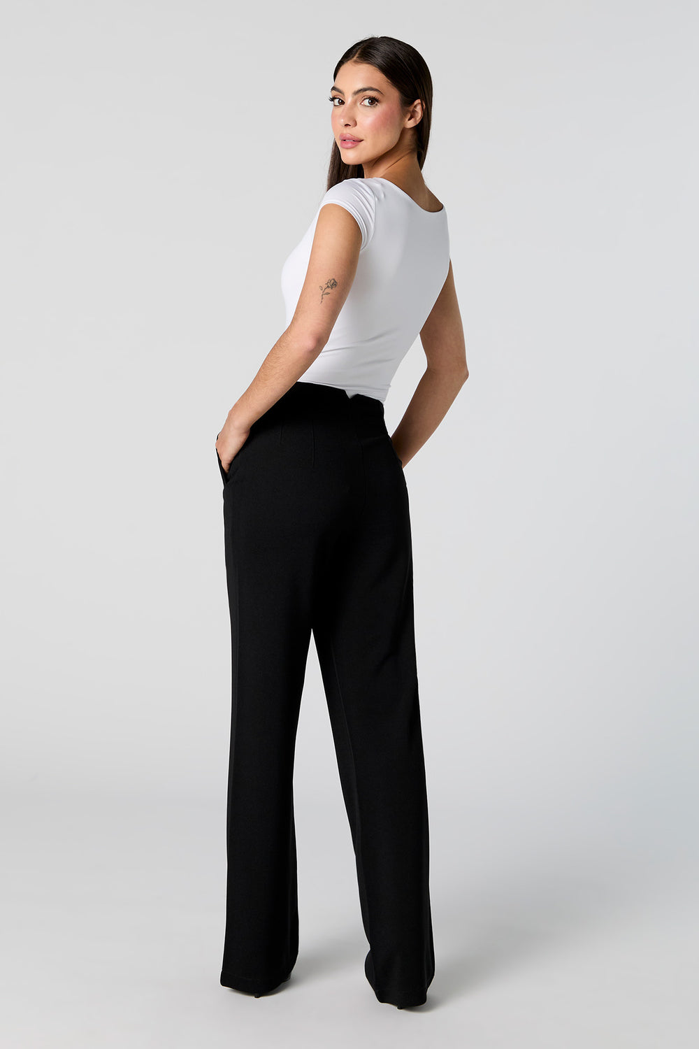 Crepe Pleated Flare Dress Pant Crepe Pleated Flare Dress Pant 6