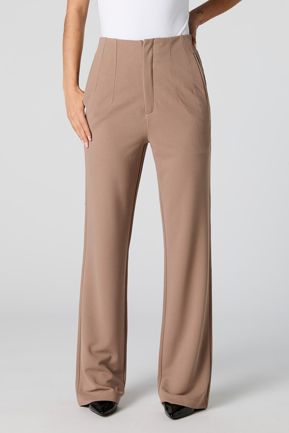 Crepe Pleated Flare Dress Pant Crepe Pleated Flare Dress Pant 2