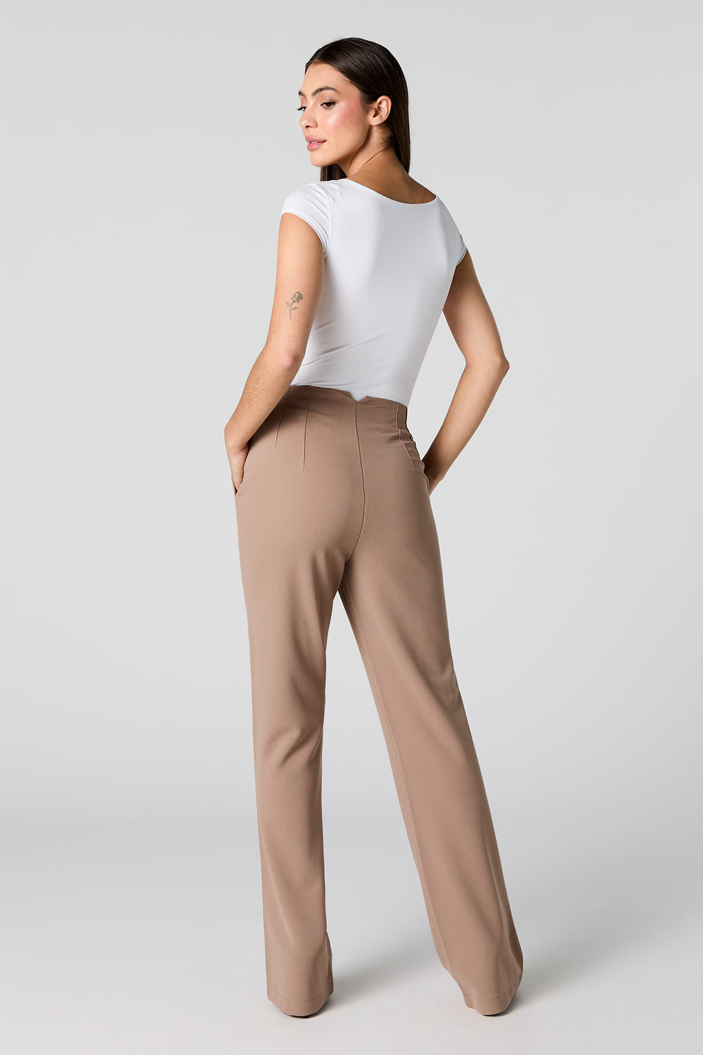 Crepe Pleated Flare Dress Pant Crepe Pleated Flare Dress Pant 3