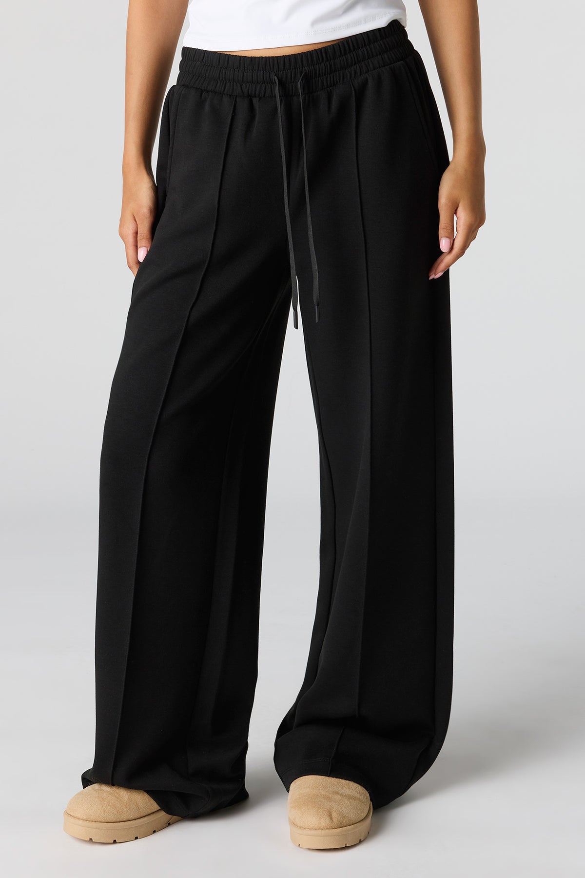 Alt View 2. Soft Wide Leg Dress Pant - Black