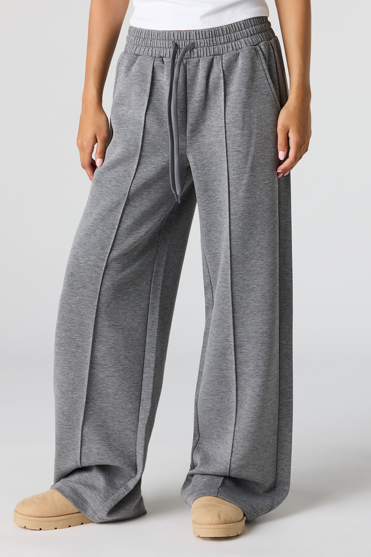 Alt View 2. Soft Wide Leg Dress Pant - Heather Grey