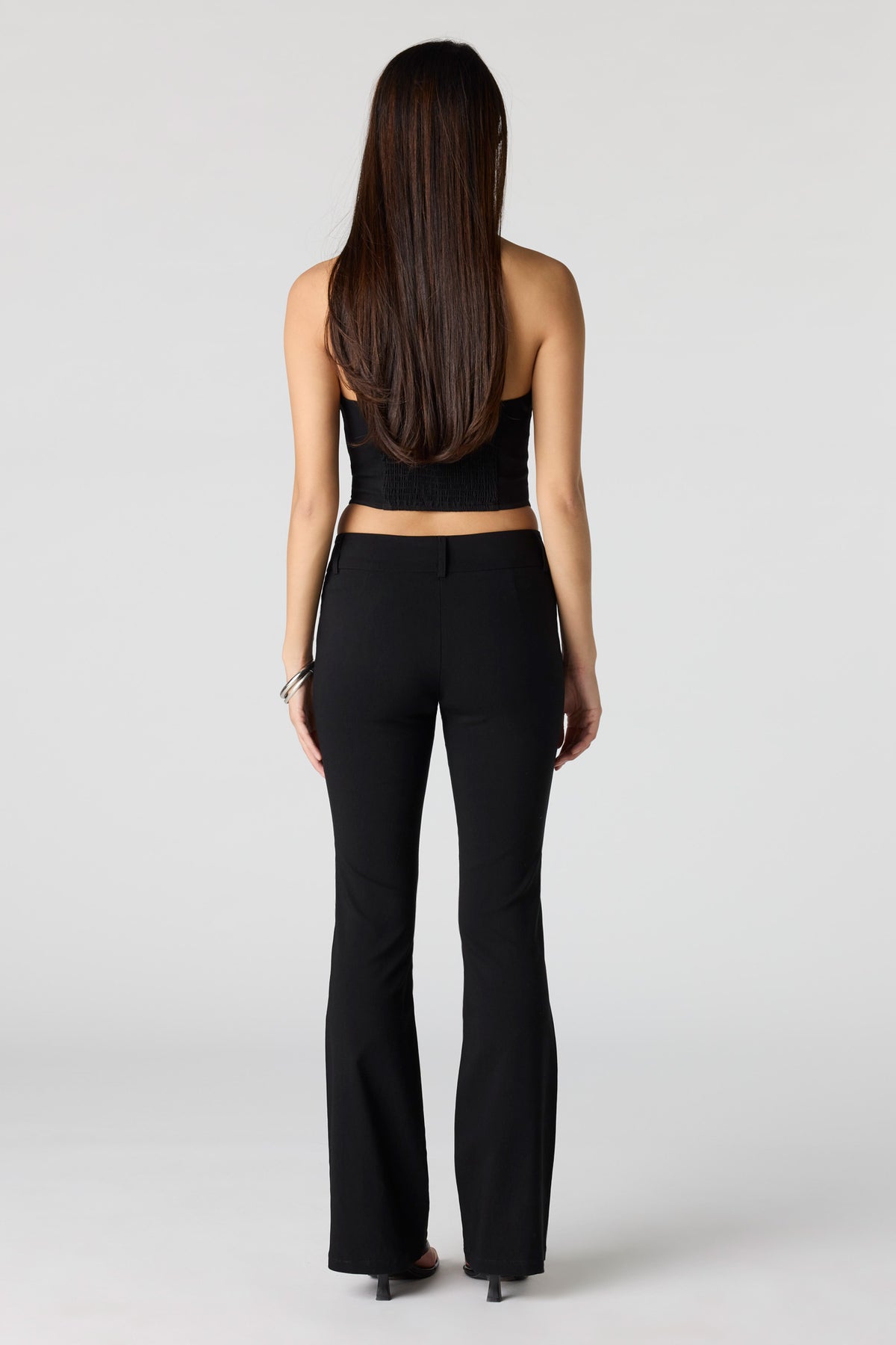 Alt View 3. Mid Rise Flare Dress Pant - Black