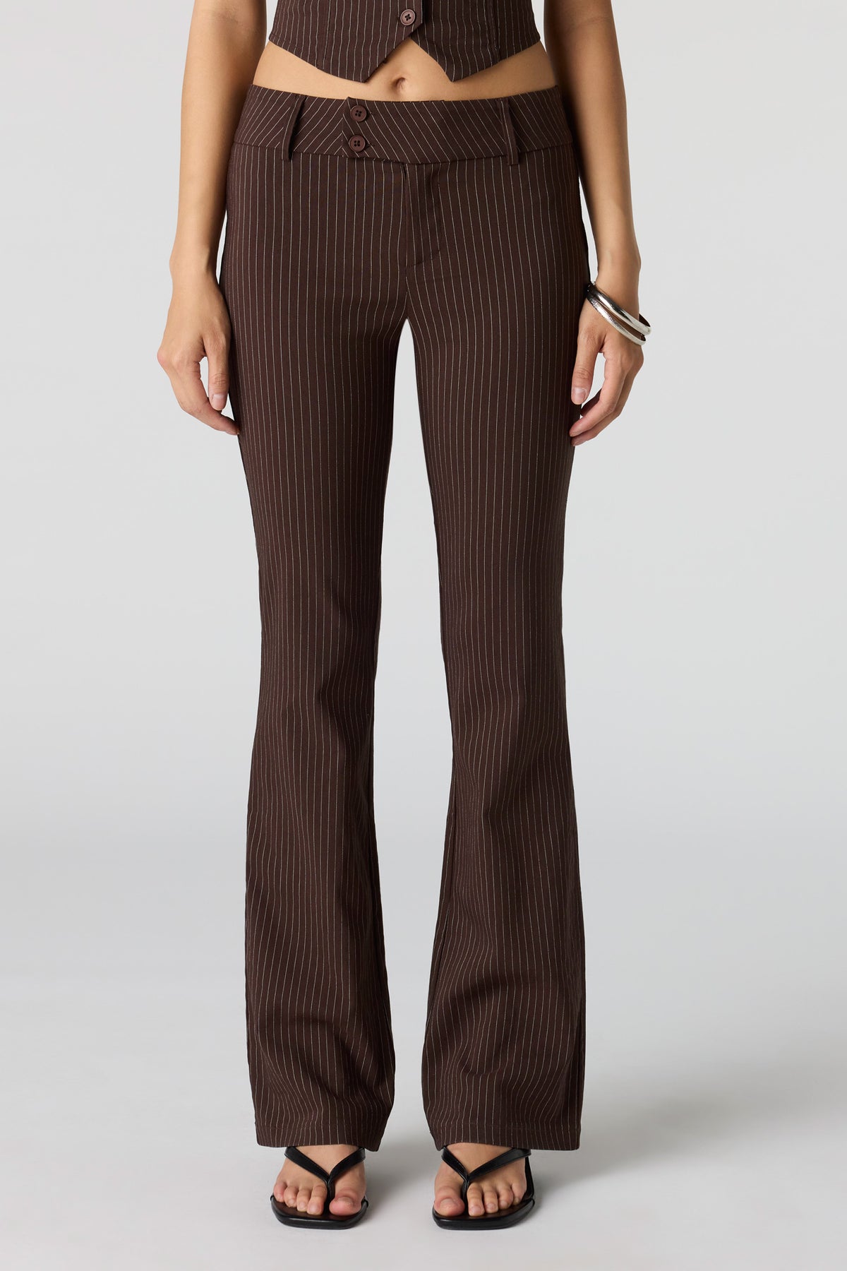 Alt View 2. Mid Rise Flare Dress Pant - Brown
