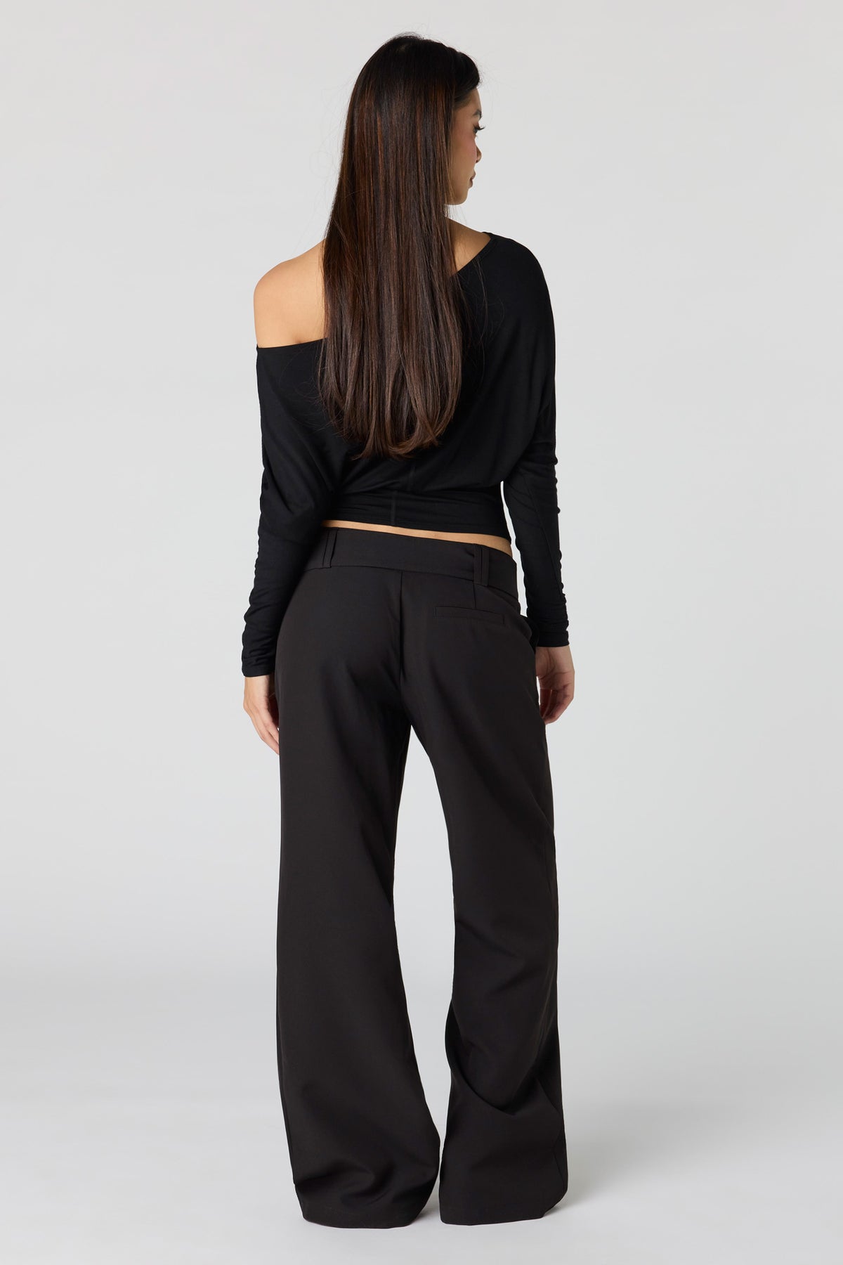 Alt View 3. Belted Wide Leg Pant - Black