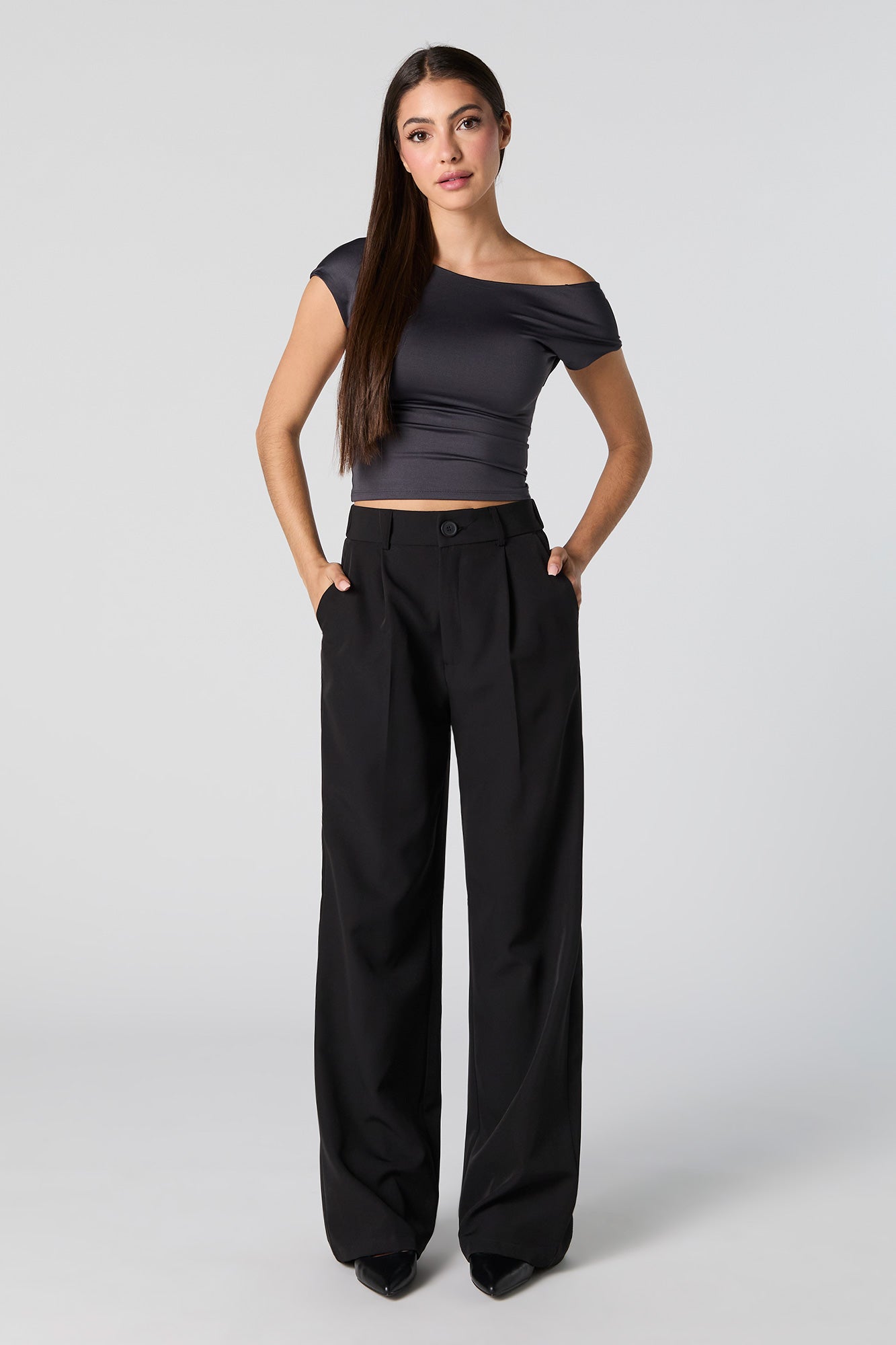 Pleated Wide Leg Dress Pant