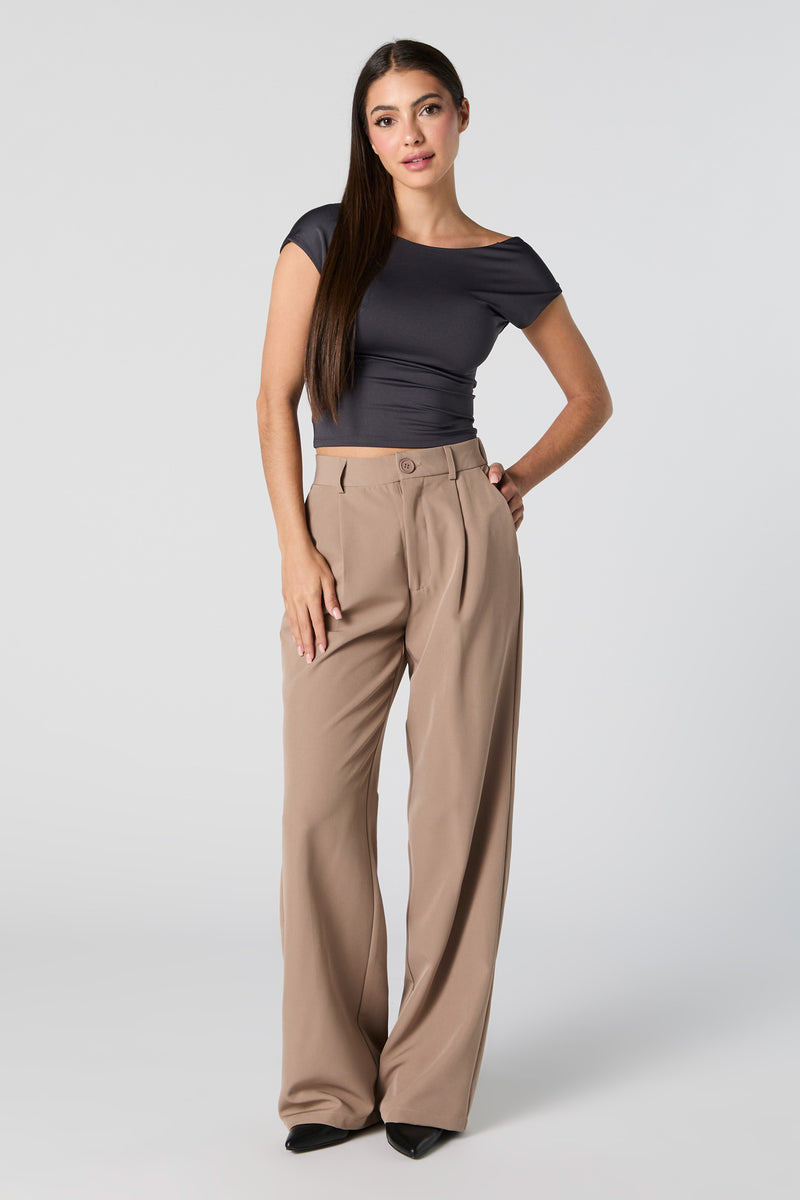 Pleated Wide Leg Dress Pant