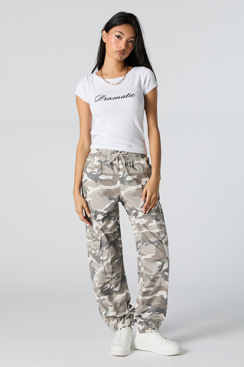 Camo Drawstring Cargo Jogger