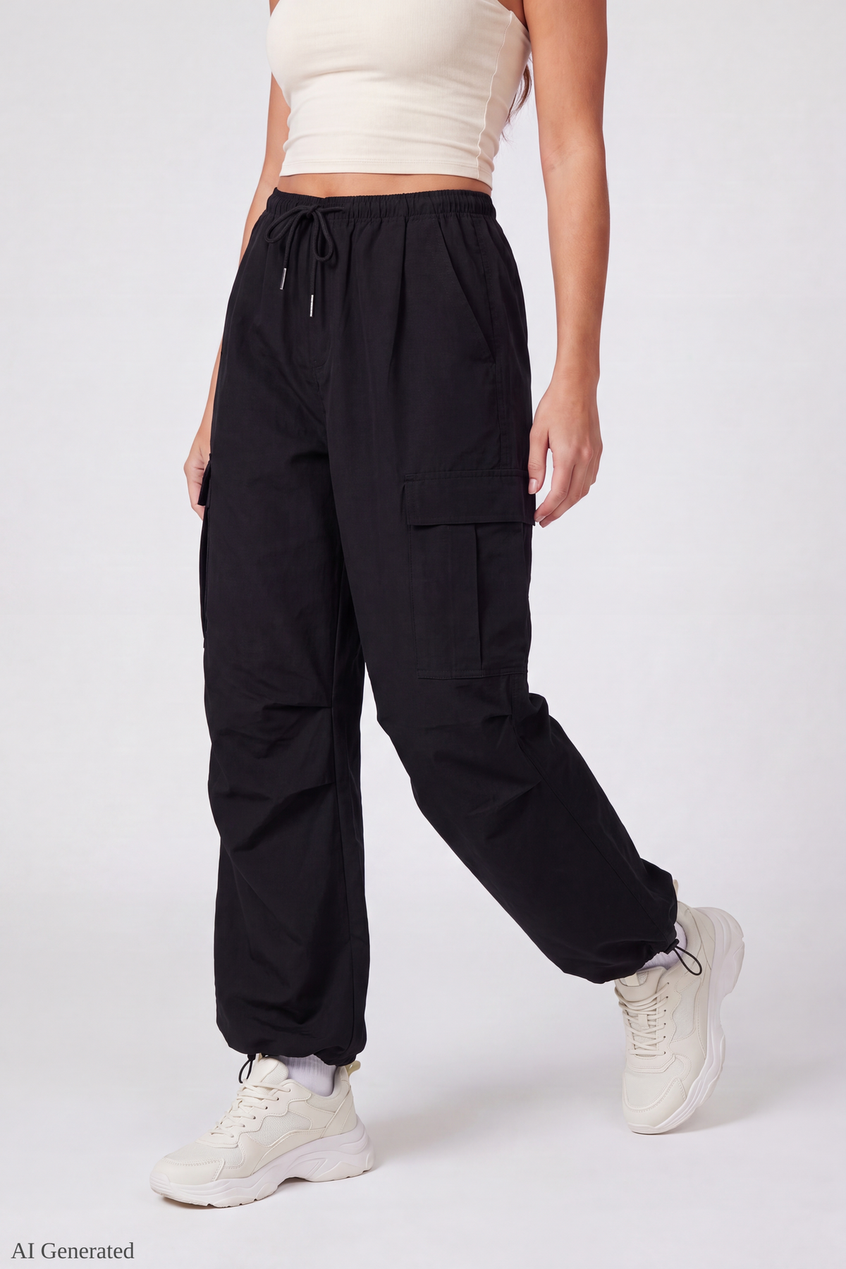 Alt View 3. Cargo Parachute Pant - Black