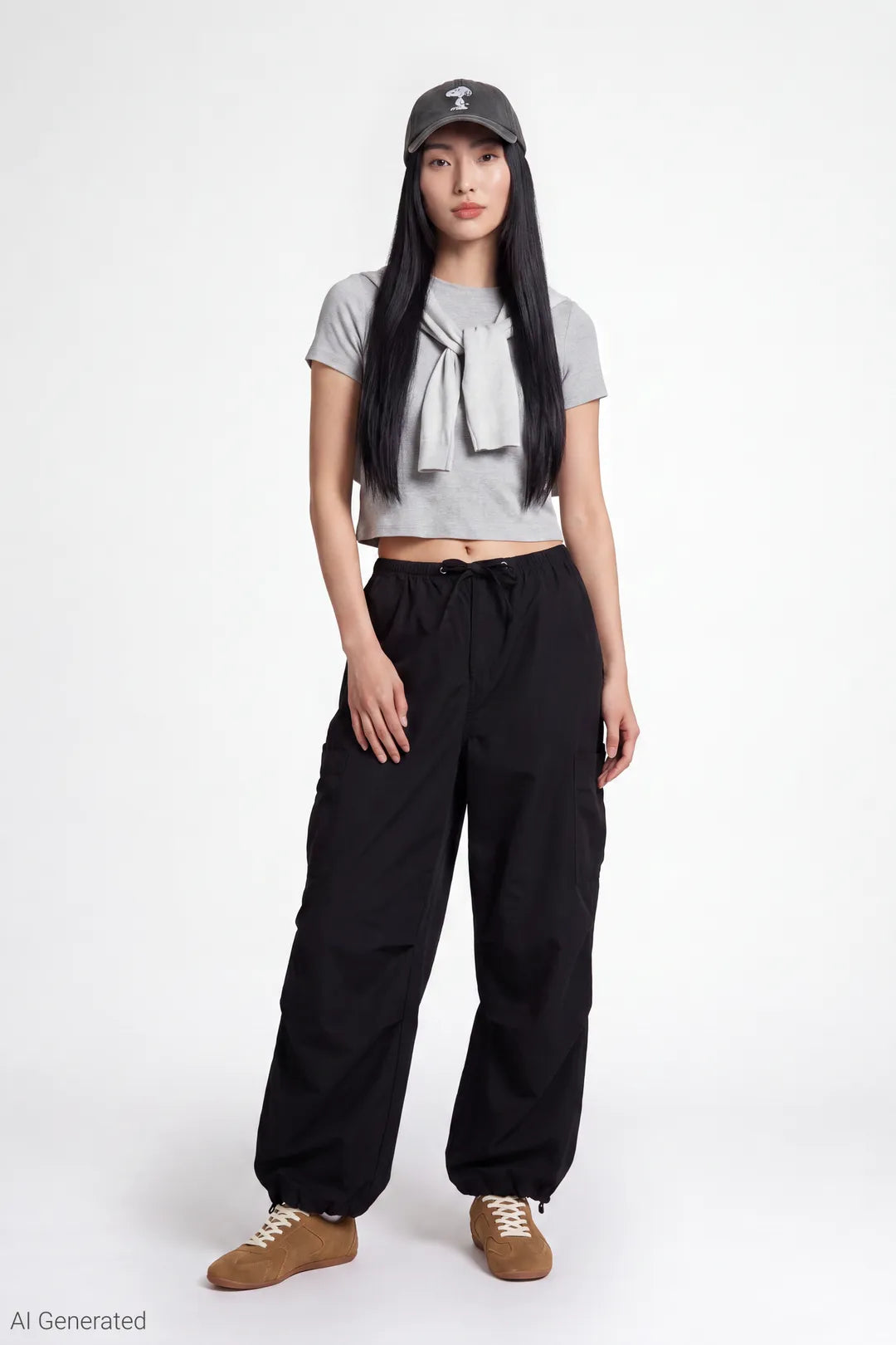 Cargo Parachute Pant - Black