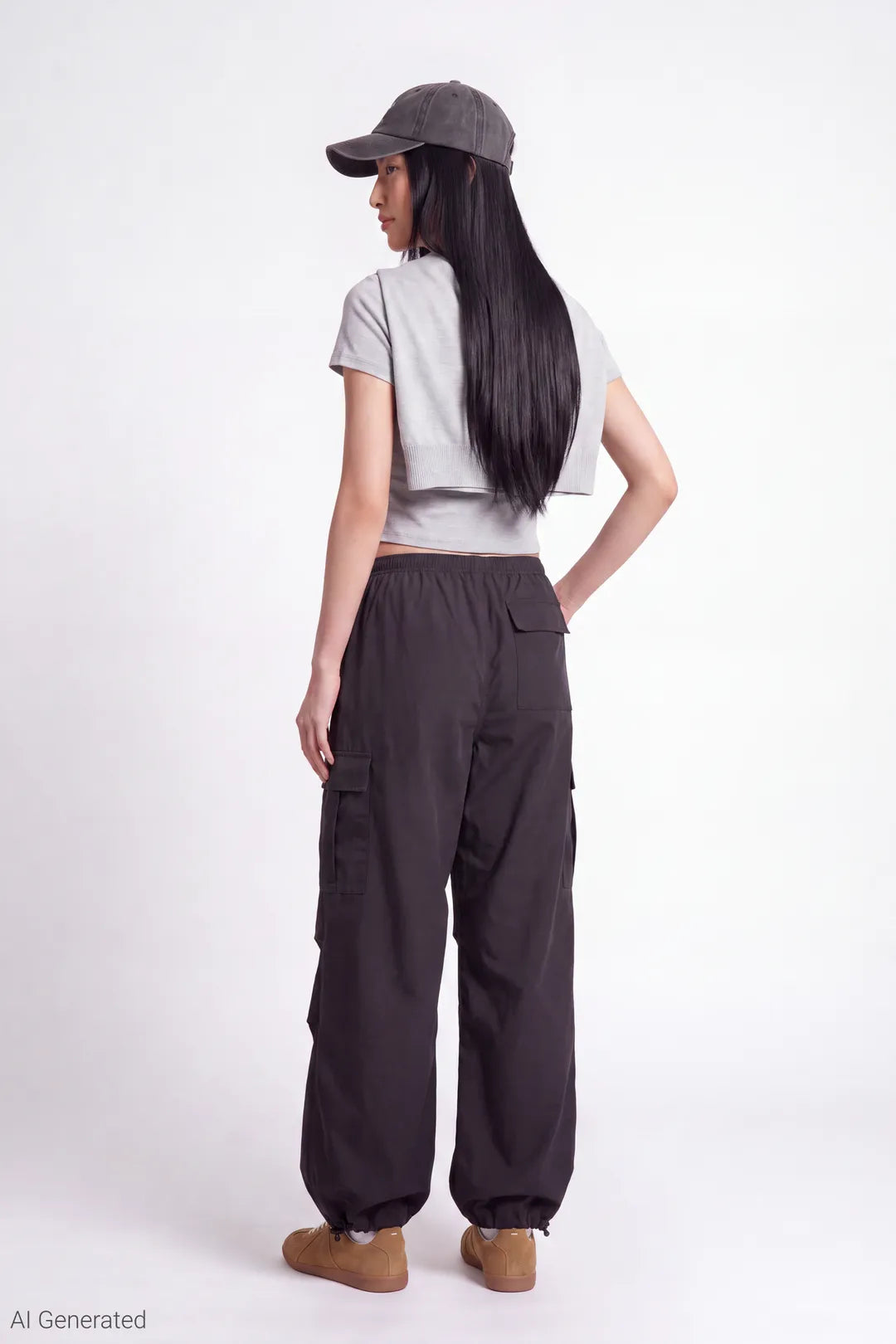 Alt View 2. Cargo Parachute Pant - Charcoal