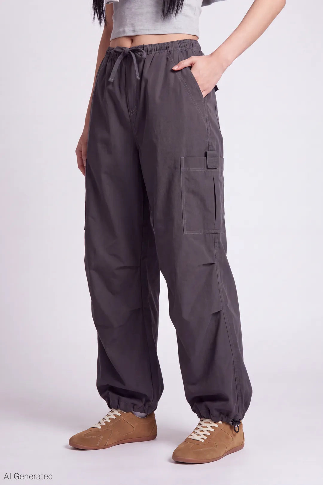 Alt View 3. Cargo Parachute Pant - Charcoal