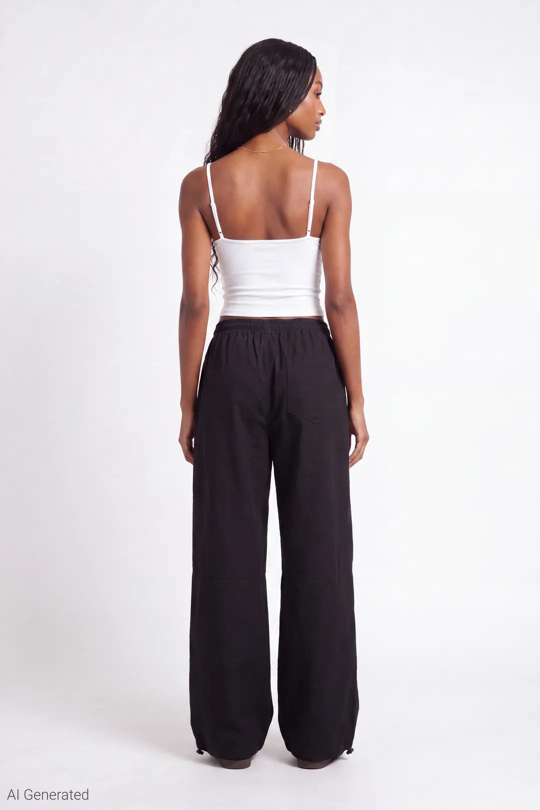 Alt View 2. Parachute Pant with Keychain - Black