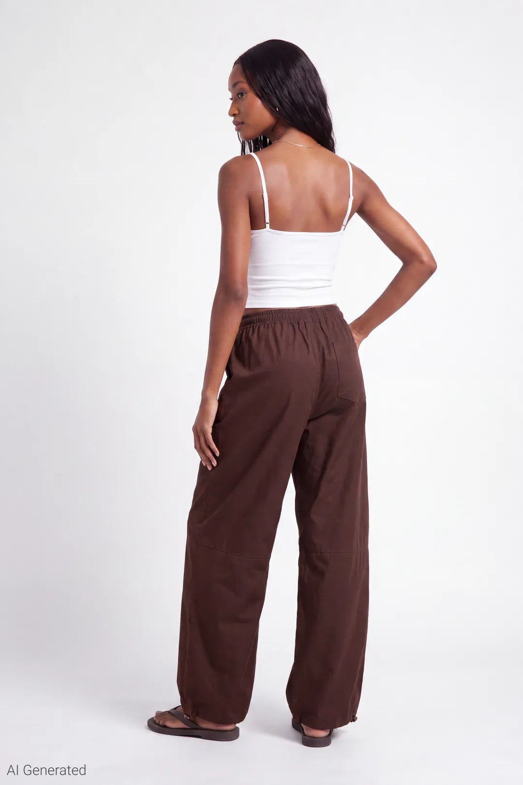 Alt View 2. Parachute Pant with Keychain - Brown