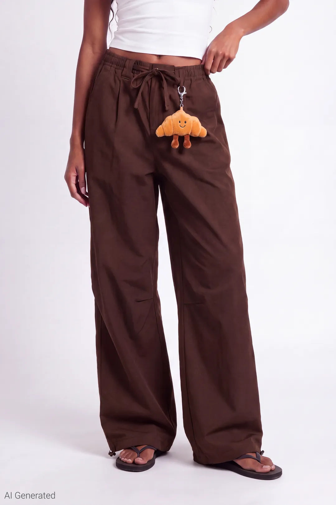 Alt View 3. Parachute Pant with Keychain - Brown