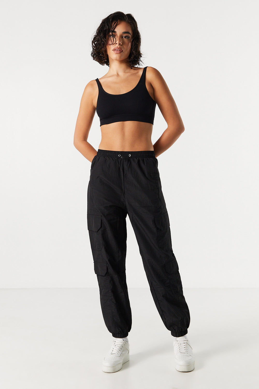 Nylon Multi Pocket Cargo Jogger Black 5