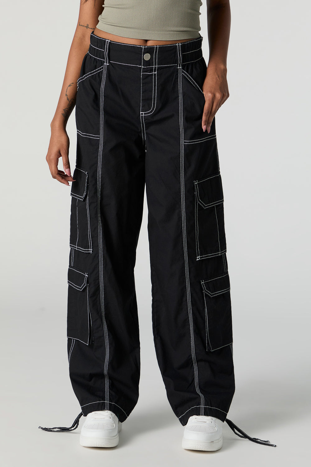 Self Tie Hem Straight Leg Multi Pocket Cargo Pant Self Tie Hem Straight Leg Multi Pocket Cargo Pant 18