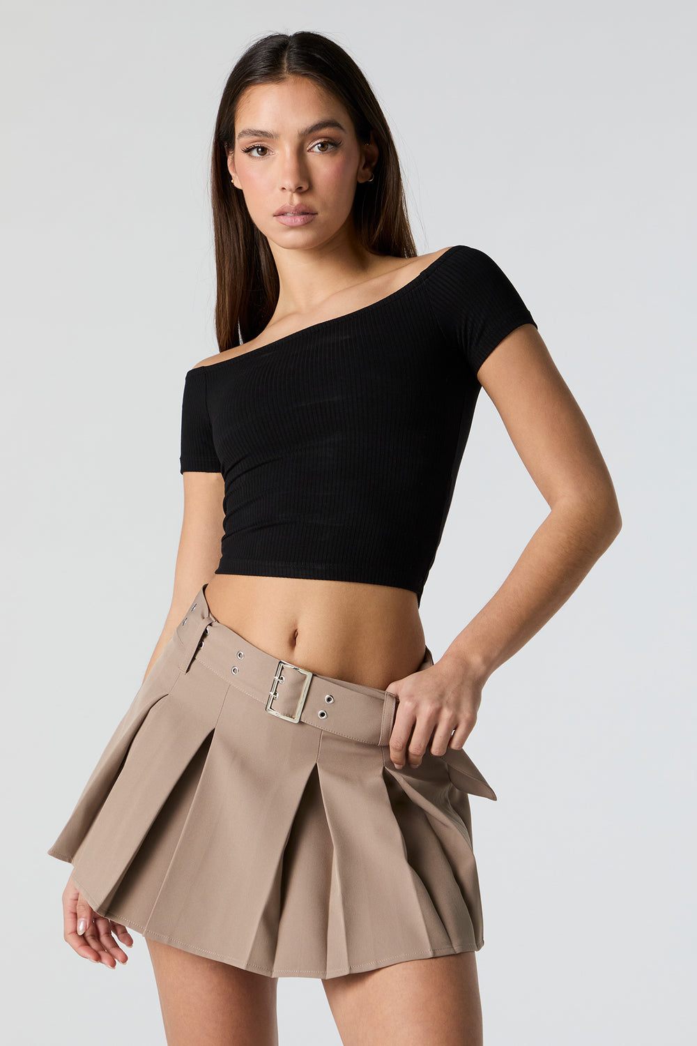 Pleated Belted Mini Skort Pleated Belted Mini Skort 9