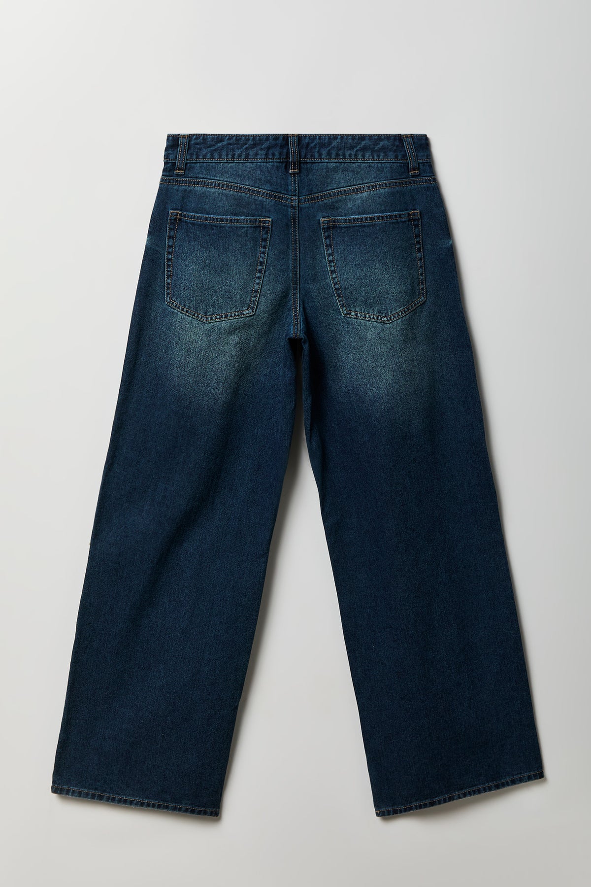 Alt View 2. London Ripped Low Rise Super Baggy Dark Jean - Denim Blue