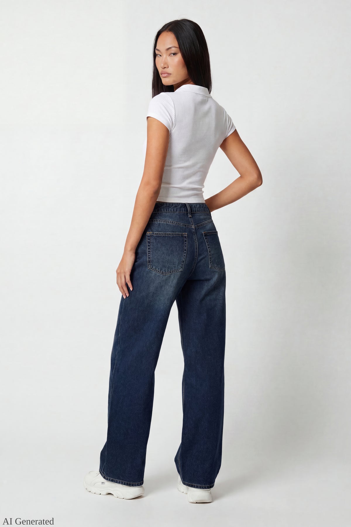 Alt View 3. London Ripped Jean Iris Back - Denim Blue