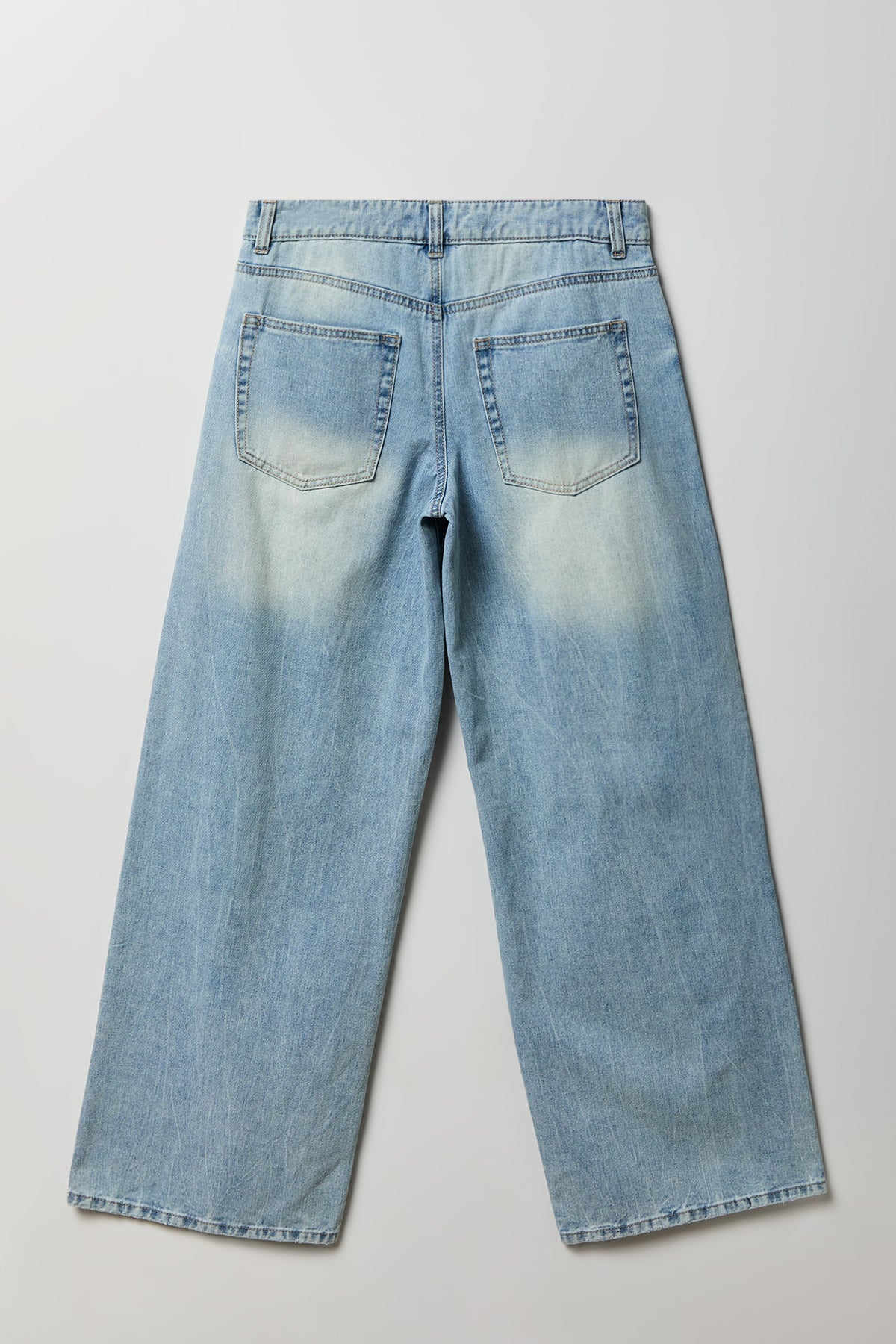 Alt View 5. London Ripped Low Rise Super Baggy Light Jean - Light Denim Blue