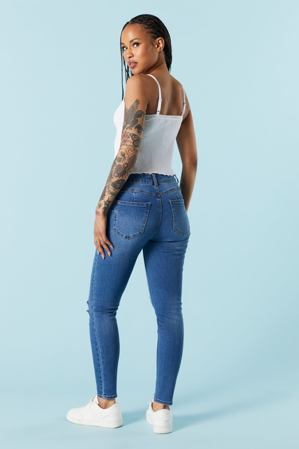 Rio Dark Wash Distressed Skinny Jean Rio Dark Wash Distressed Skinny Jean 3