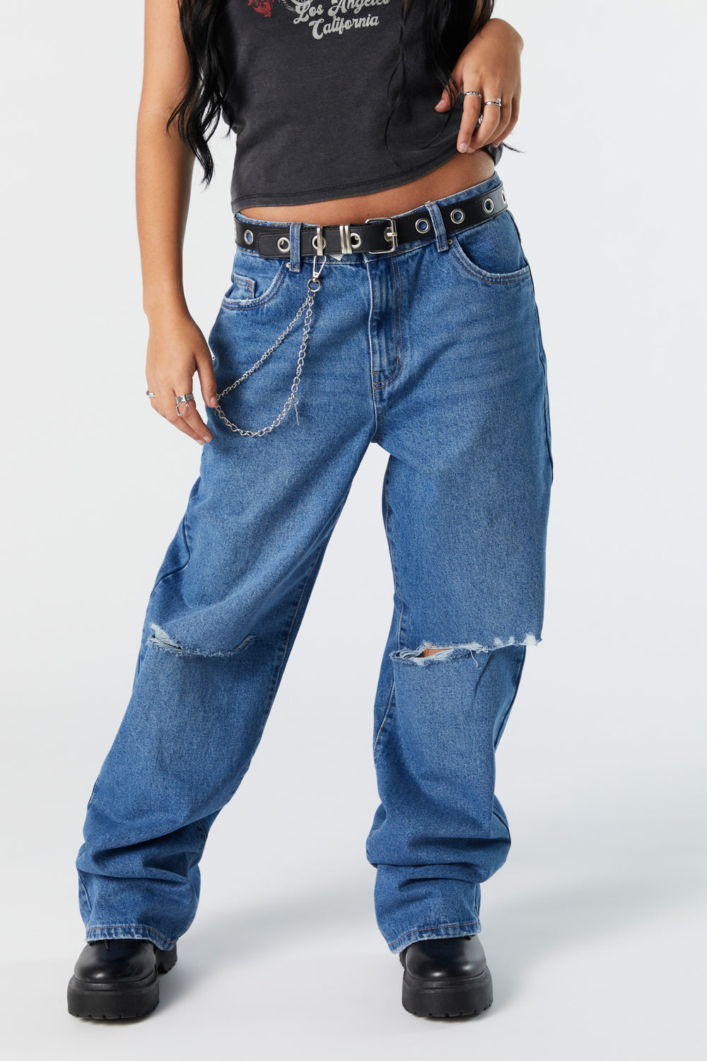 Osaka Medium Wash Distressed Baggy Jean Osaka Medium Wash Distressed Baggy Jean 2