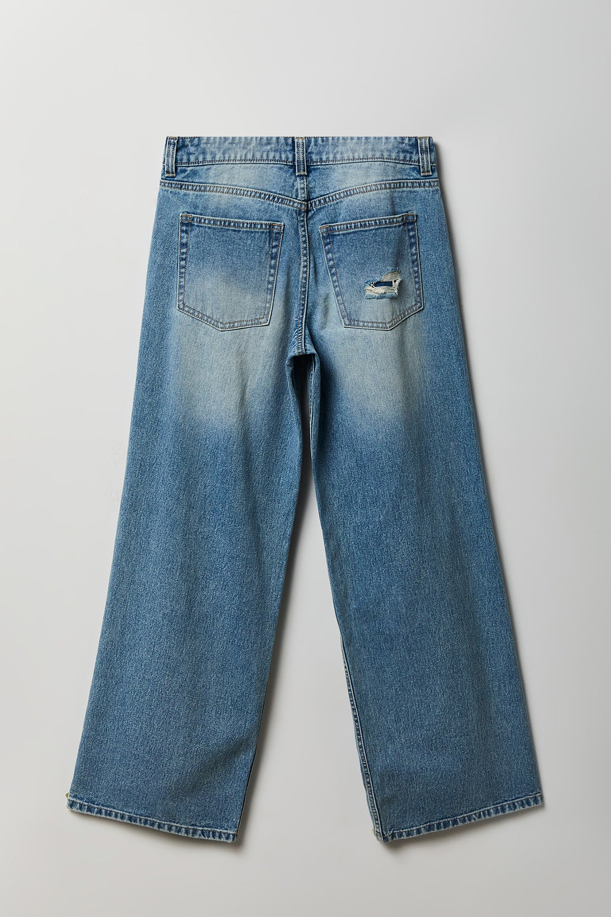 Alt View 5. London Ripped Low Rise Super Baggy Medium Jean - Medium Blue