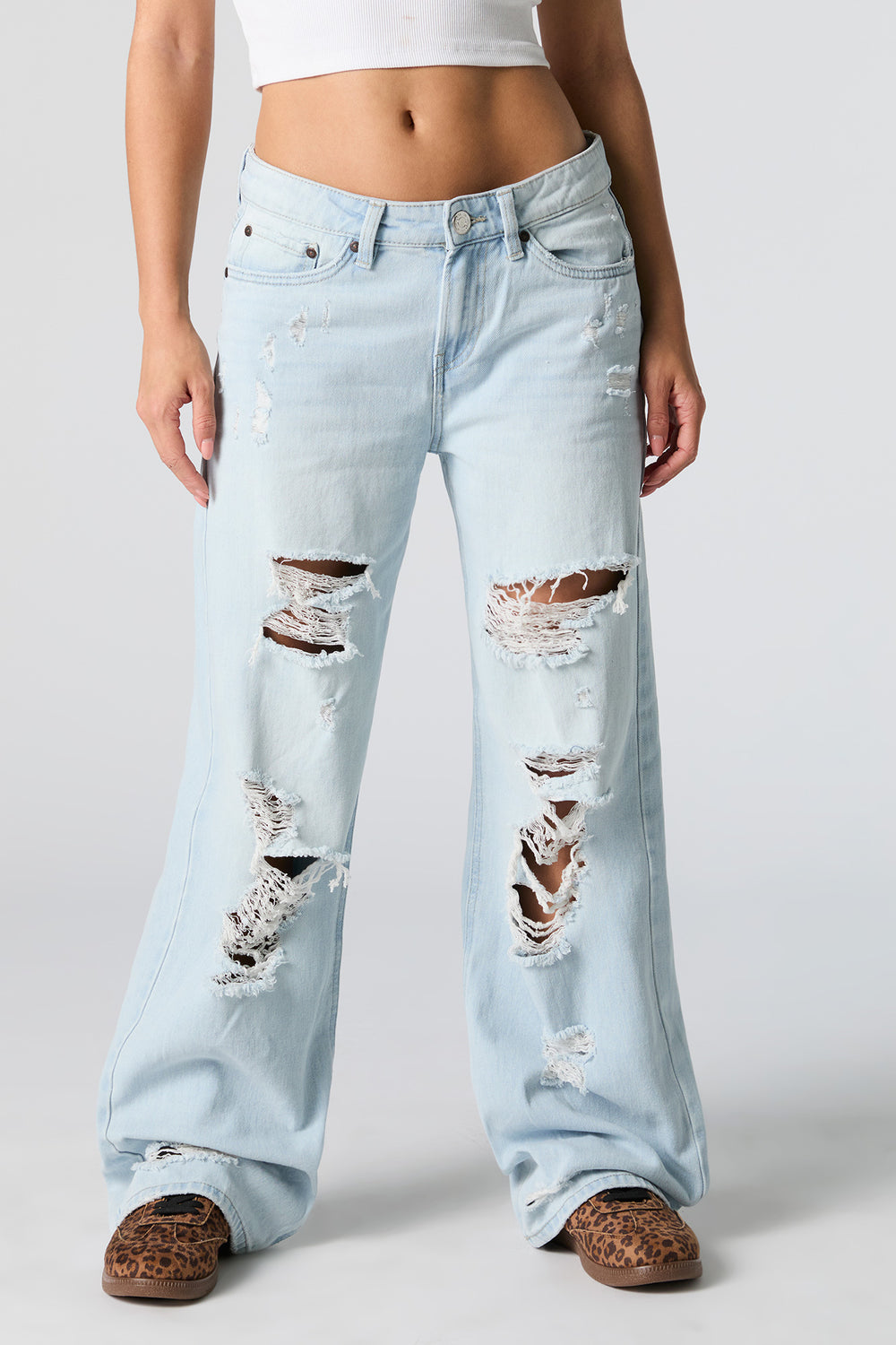 Light Wash Distressed Low Rise Skater Jean Light Wash Distressed Low Rise Skater Jean 2