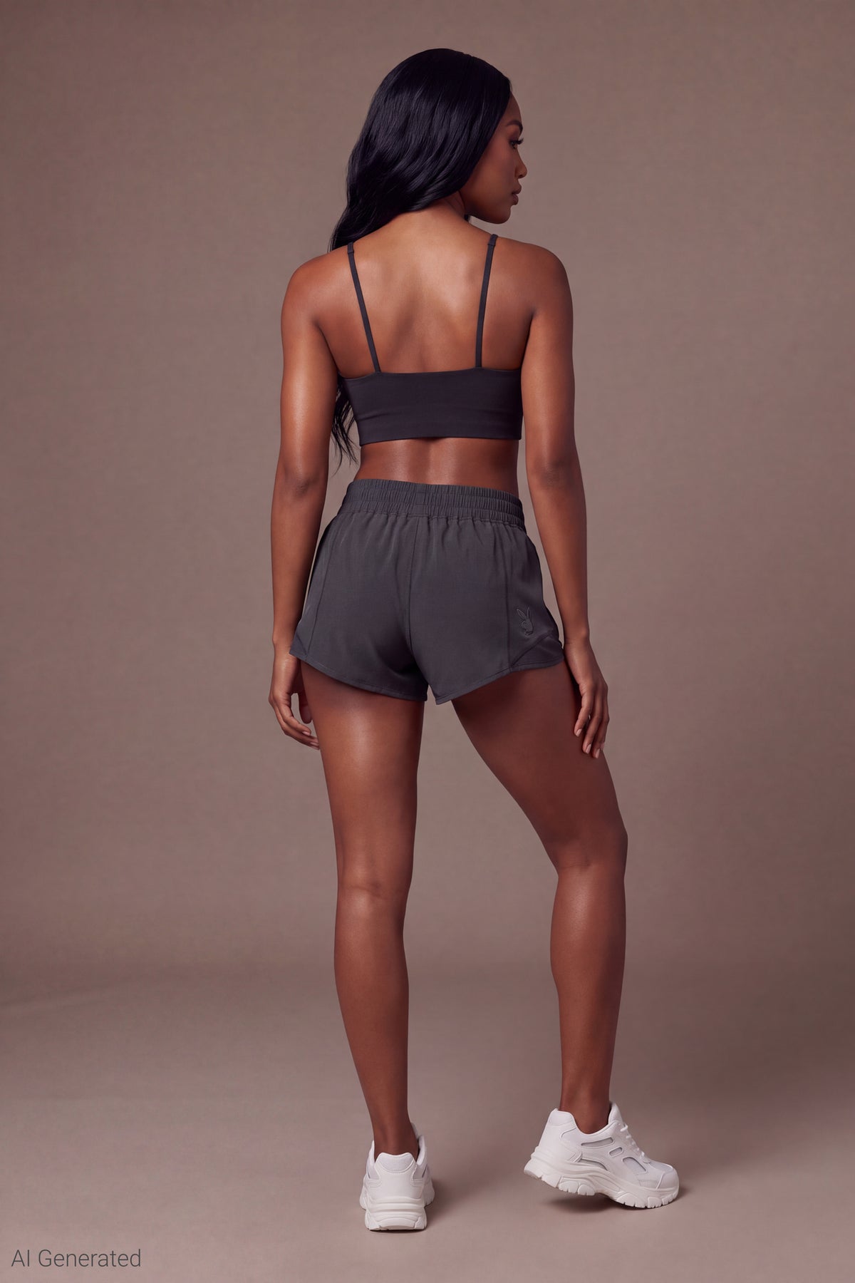 Alt View 2. Playboy Low Rise Running Short 2.25" - Dark Grey