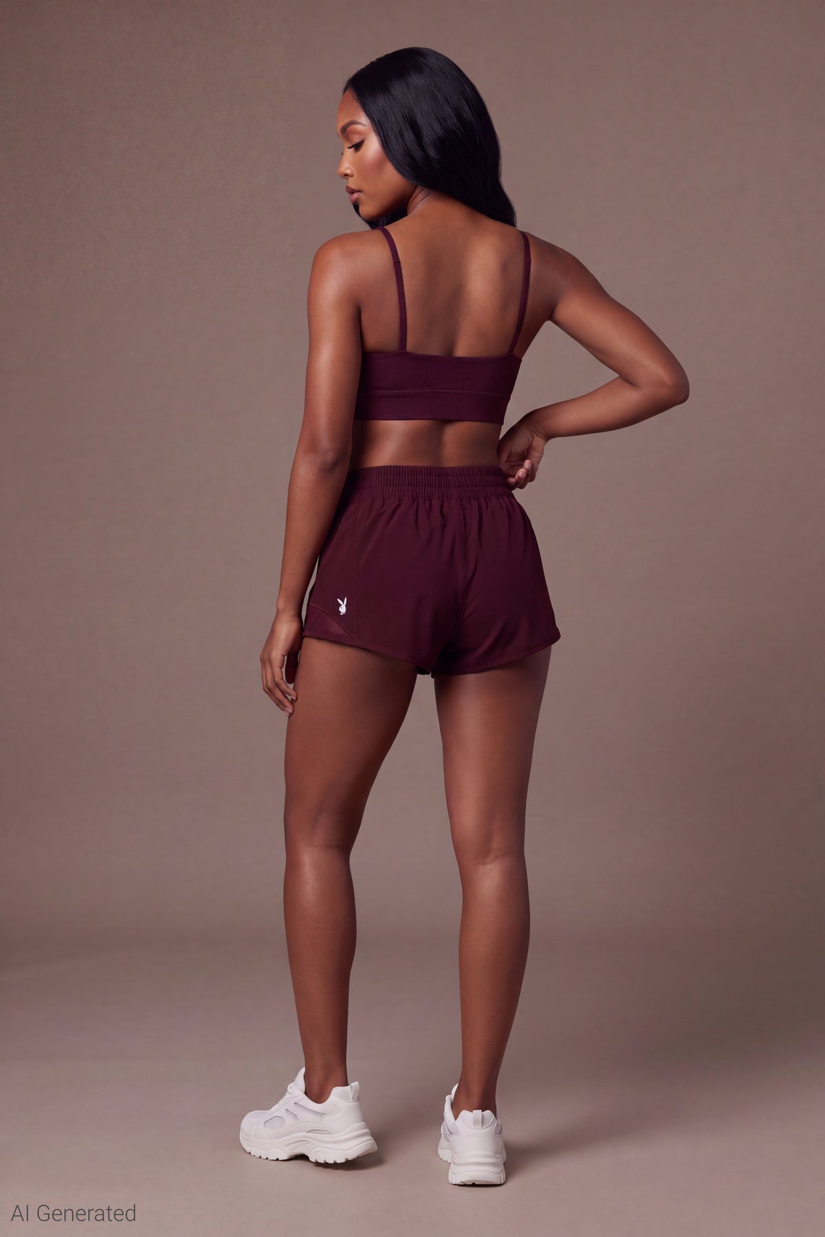 Alt View 2. Playboy Low Rise Running Short 2.25" - Burgundy