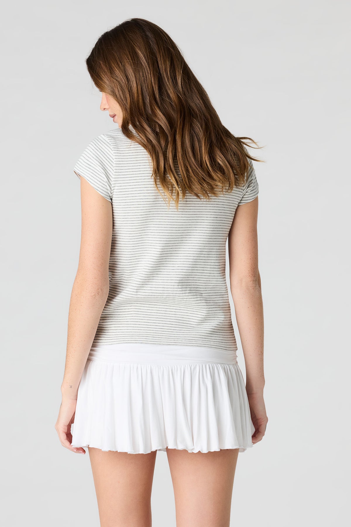 Alt View 2. Flowy Mini Skort - White