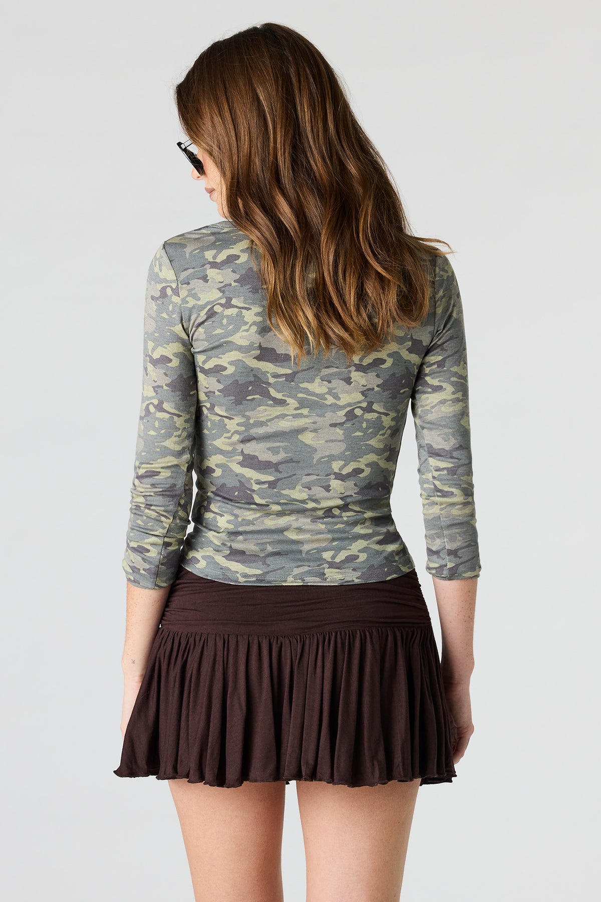 Alt View 2. Flowy Mini Skort - Brown
