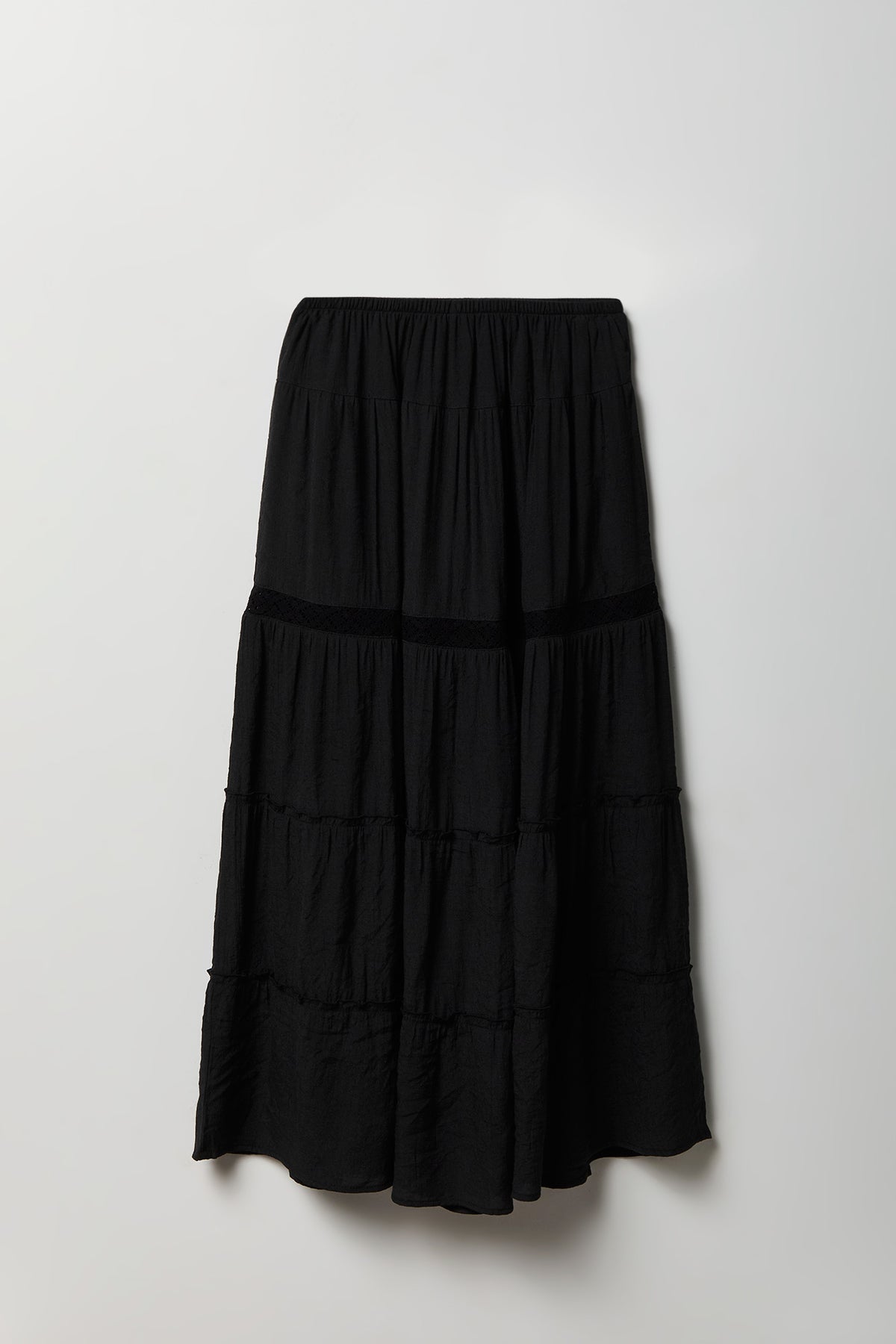 Alt View 5. Crochet Trim Maxi Skirt - Black