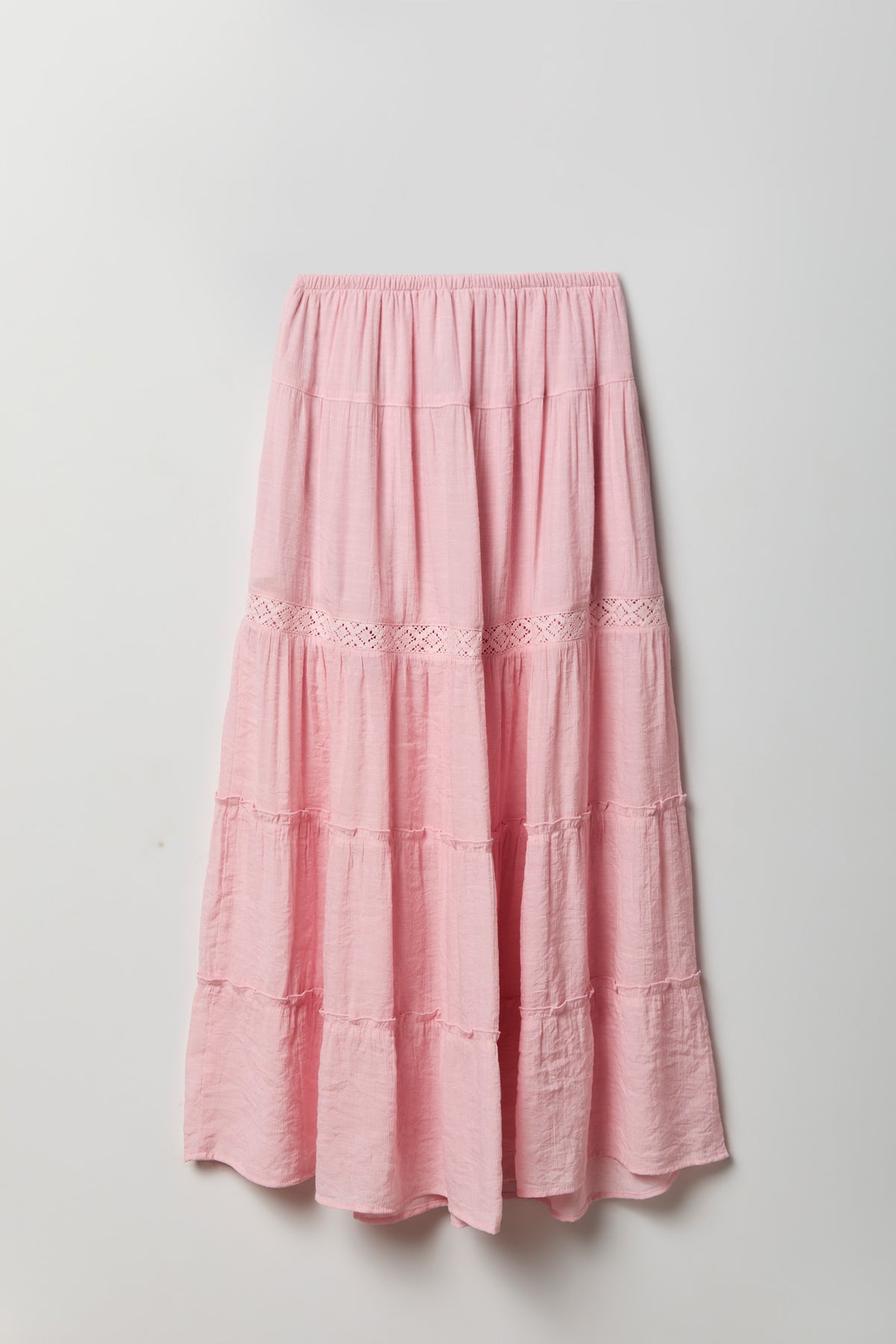 Alt View 4. Crochet Trim Maxi Skirt - Light Pink