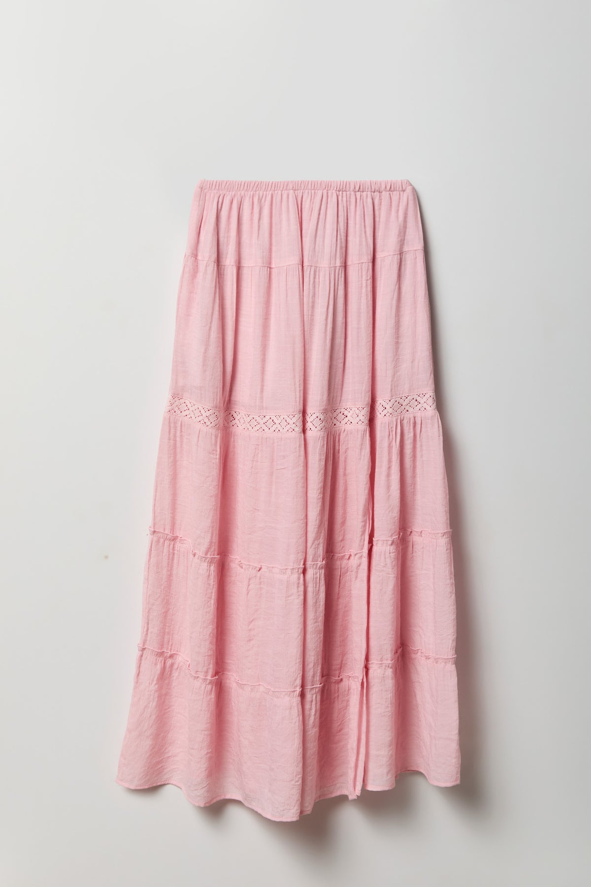 Alt View 5. Crochet Trim Maxi Skirt - Light Pink