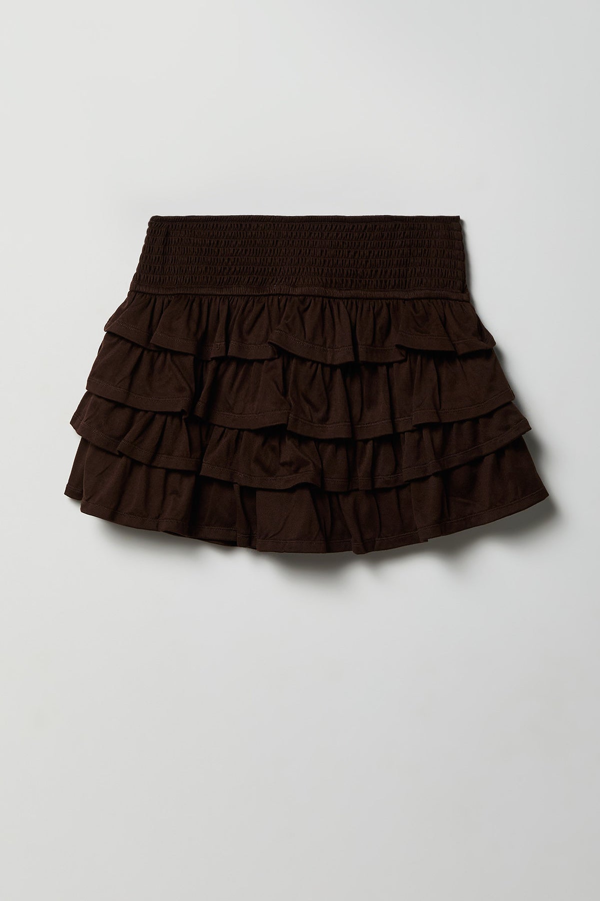 Alt View 2. Ruffle Tiered Mini Skort - Brown
