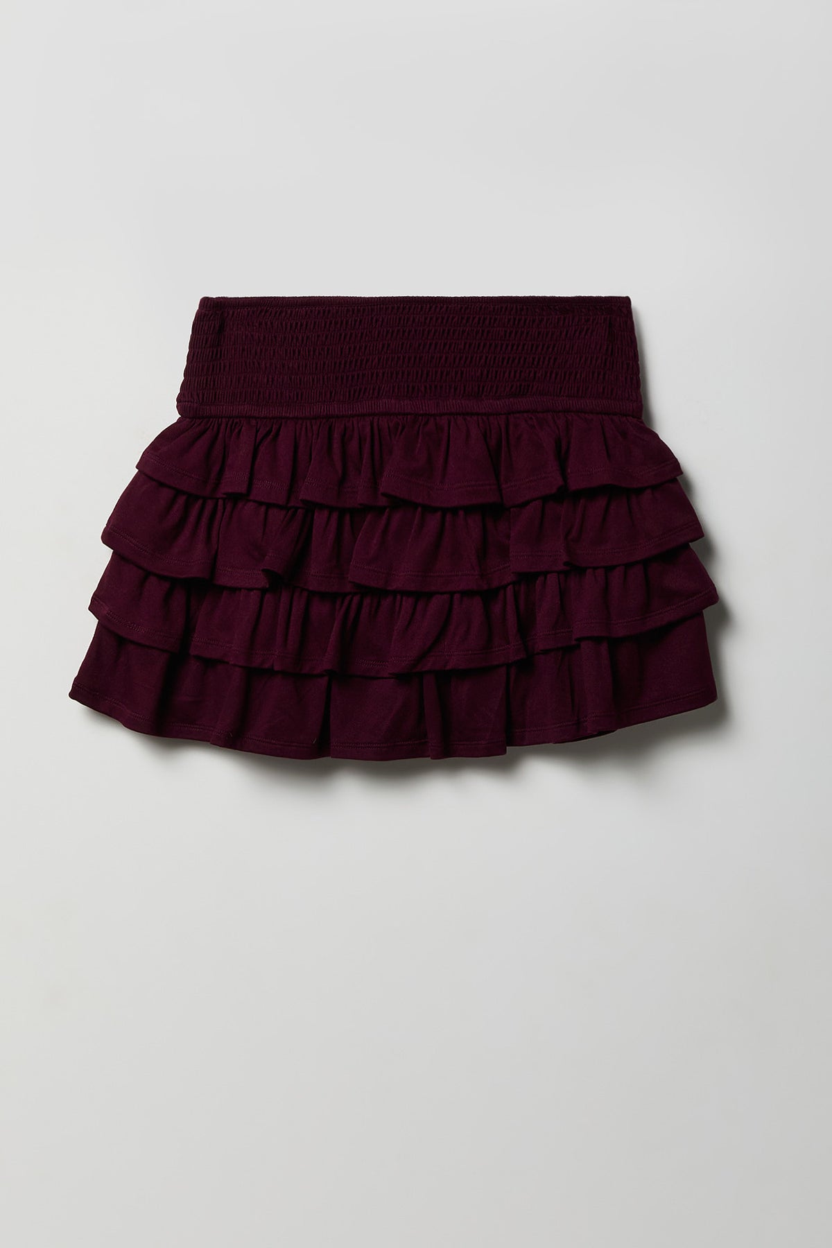 Alt View 2. Ruffle Tiered Mini Skort - Burgundy
