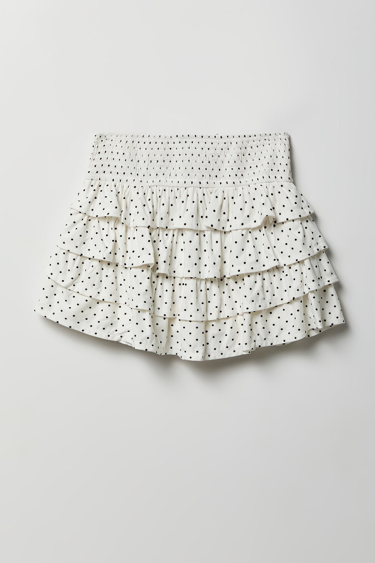 Ruffle Tiered Mini Skort - White