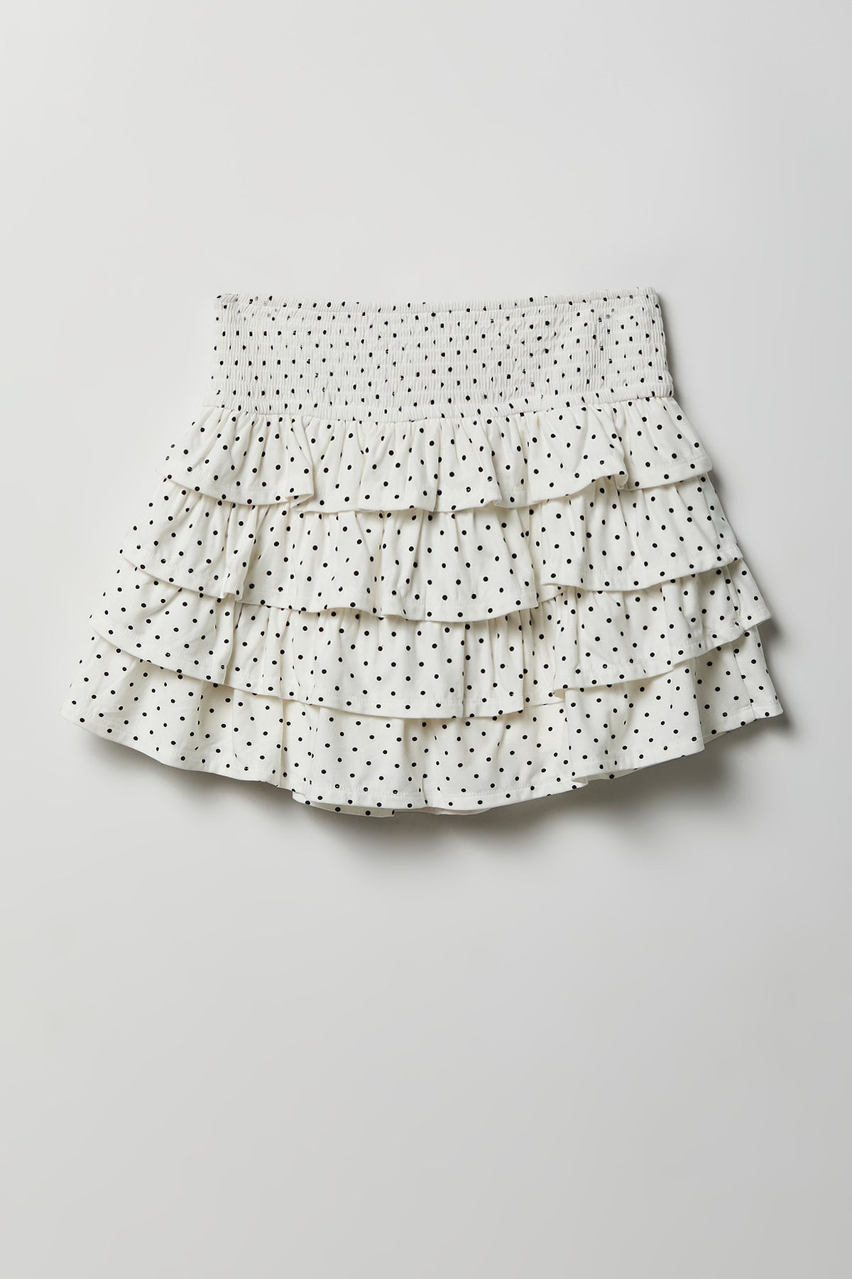 Alt View 2. Ruffle Tiered Mini Skort - White