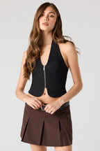 Belted Pleated Mini Skort