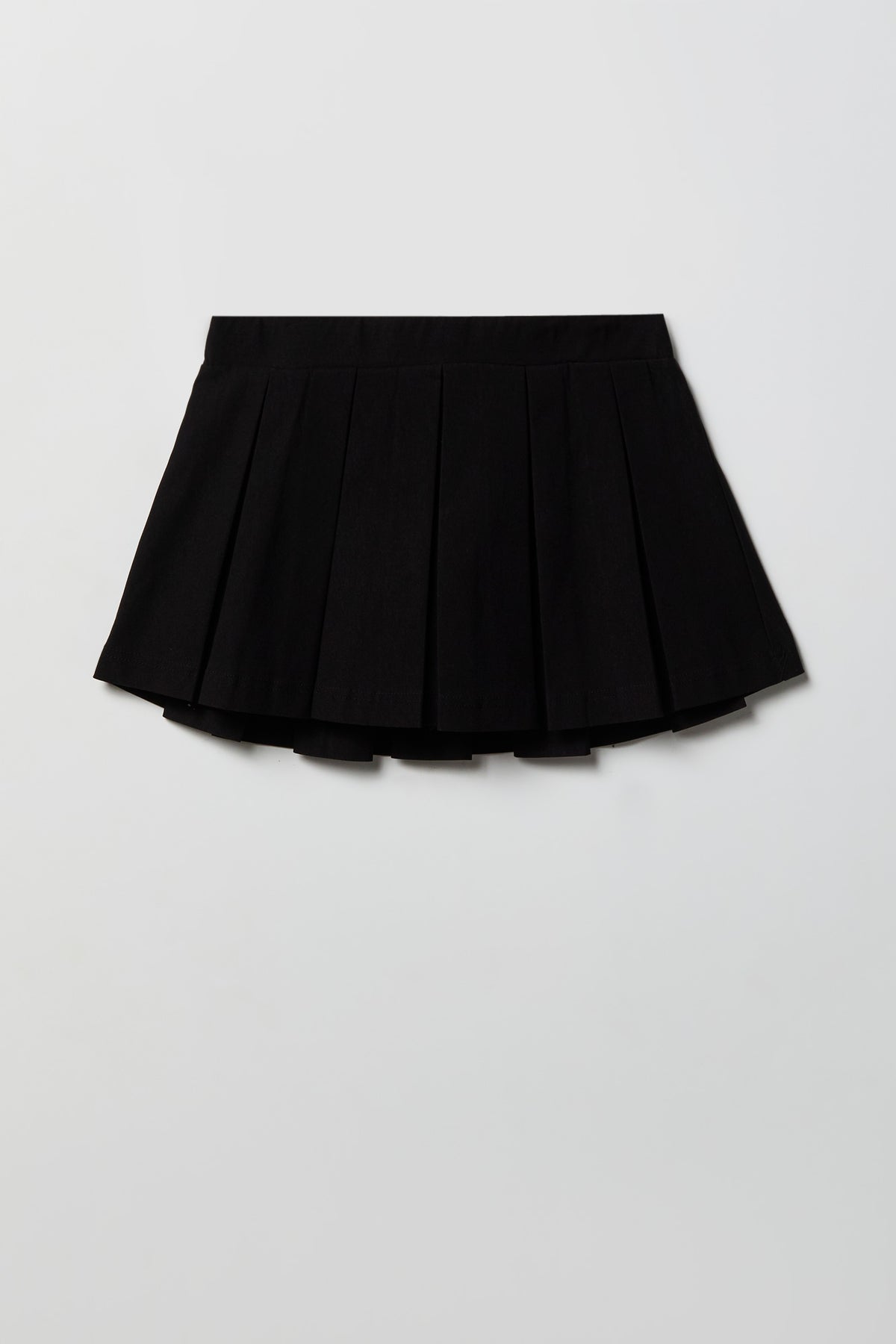 Pleated Micro Mini Skort - Black