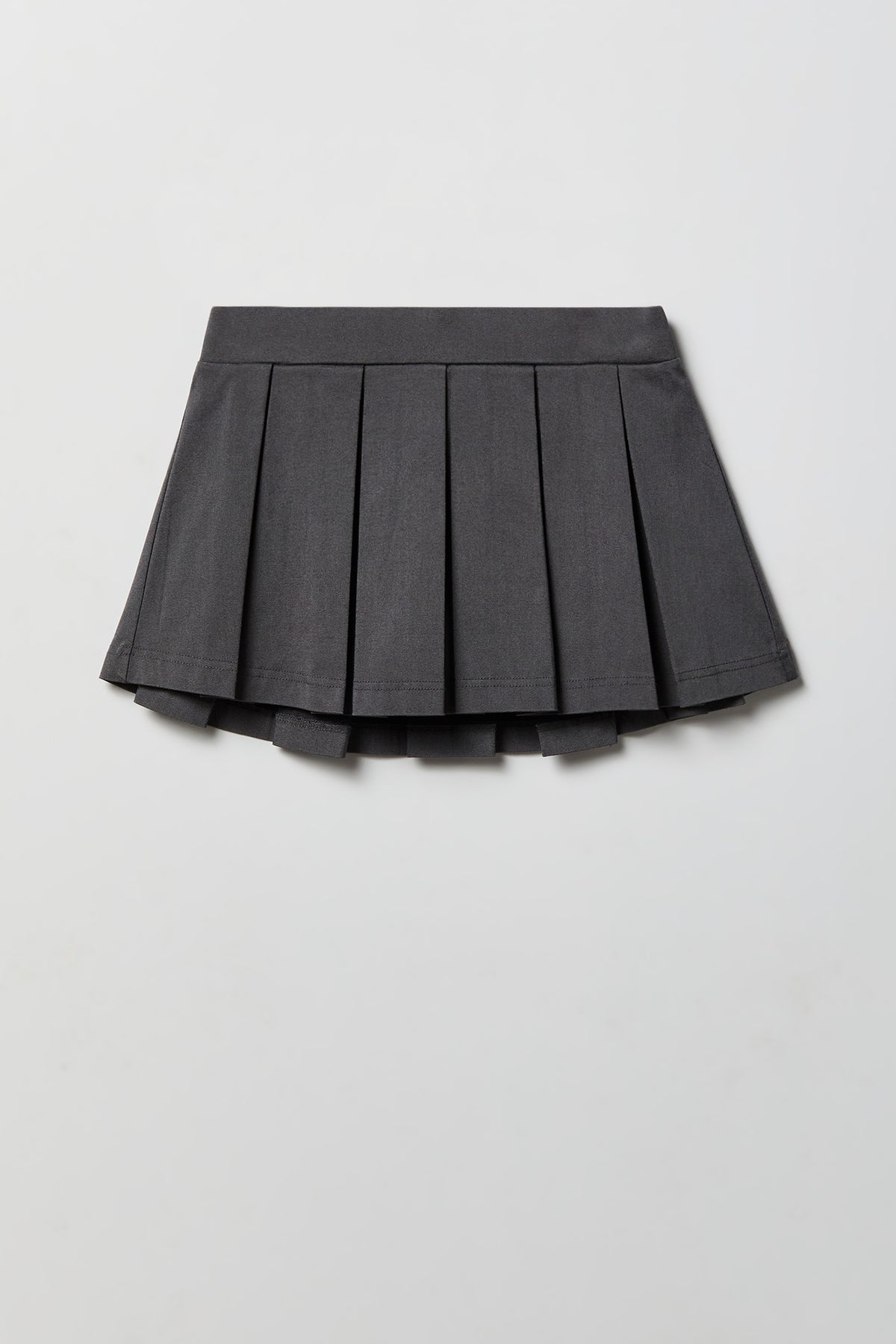 Pleated Micro Mini Skort - Charcoal