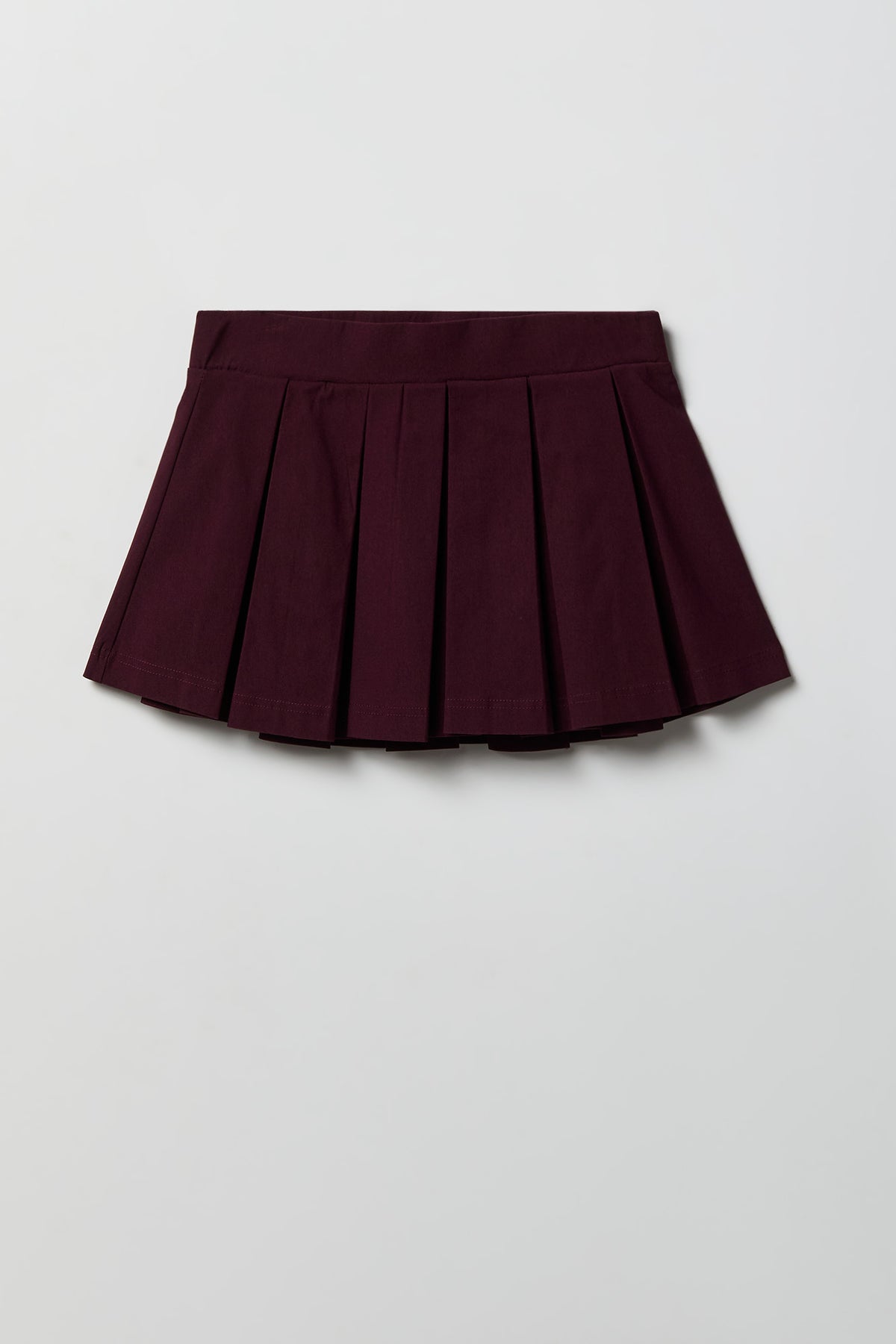 Pleated Micro Mini Skort - Burgundy