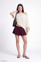 Pleated Micro Mini Skort