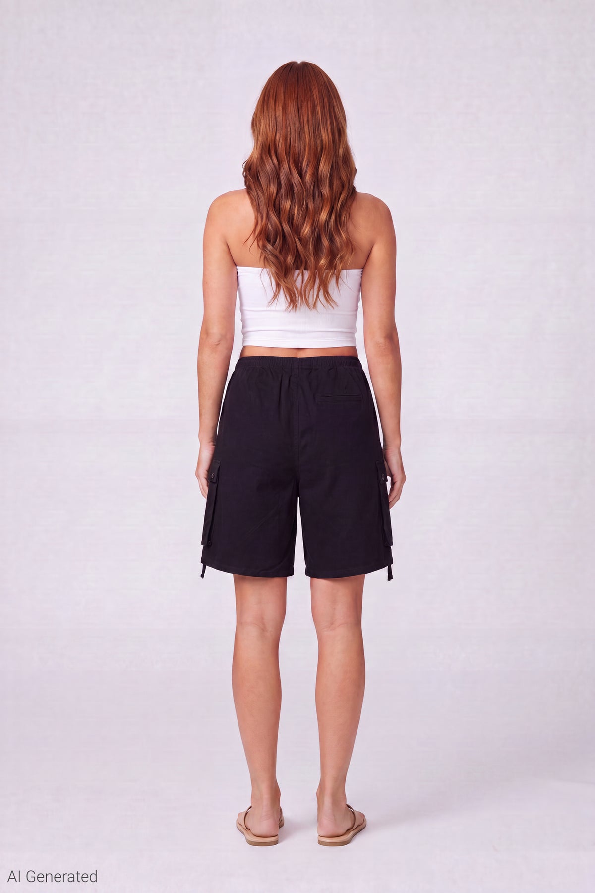 Alt View 2. Bermuda Cargo Short - Black
