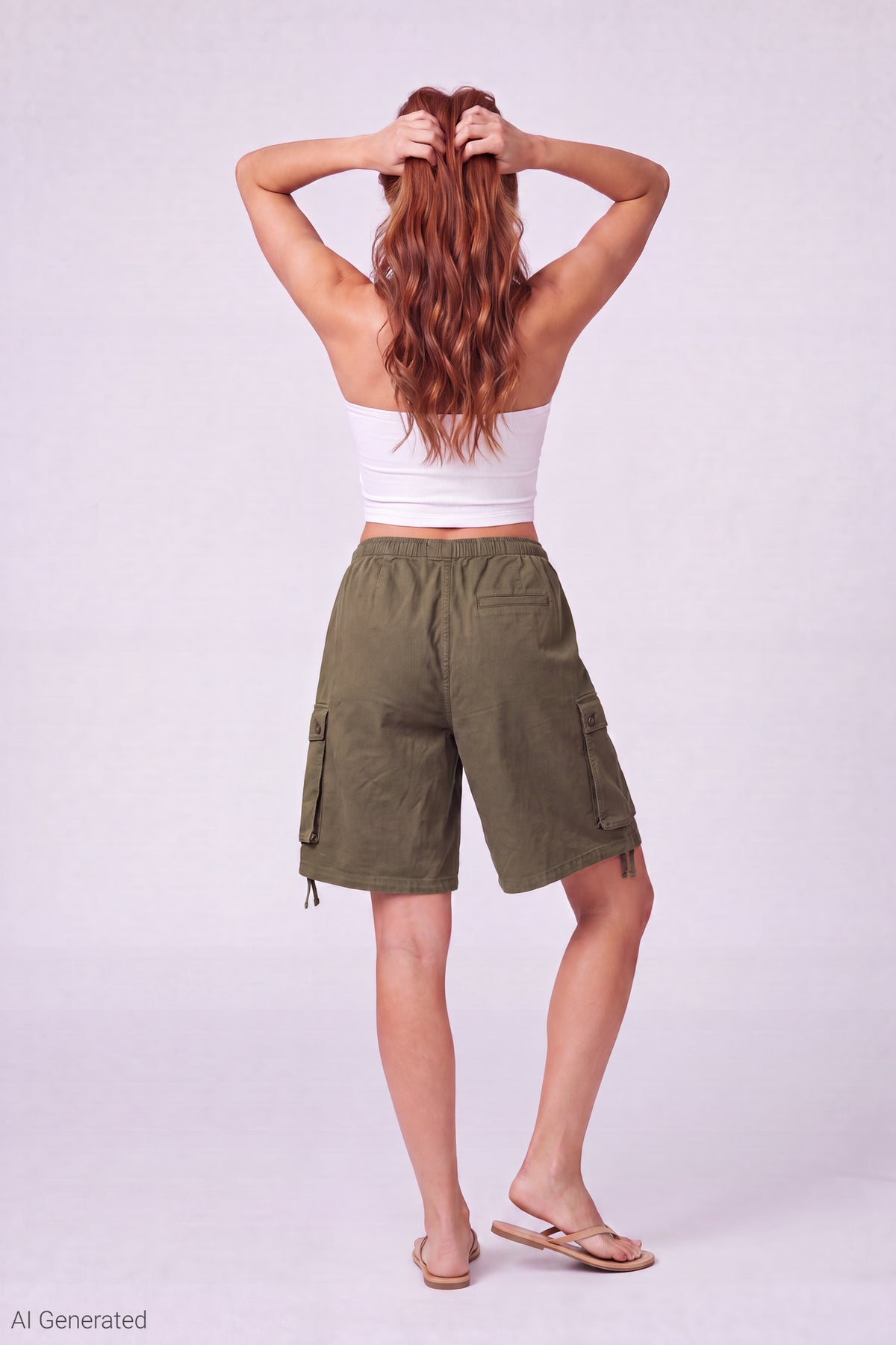 Alt View 2. Bermuda Cargo Short - Green