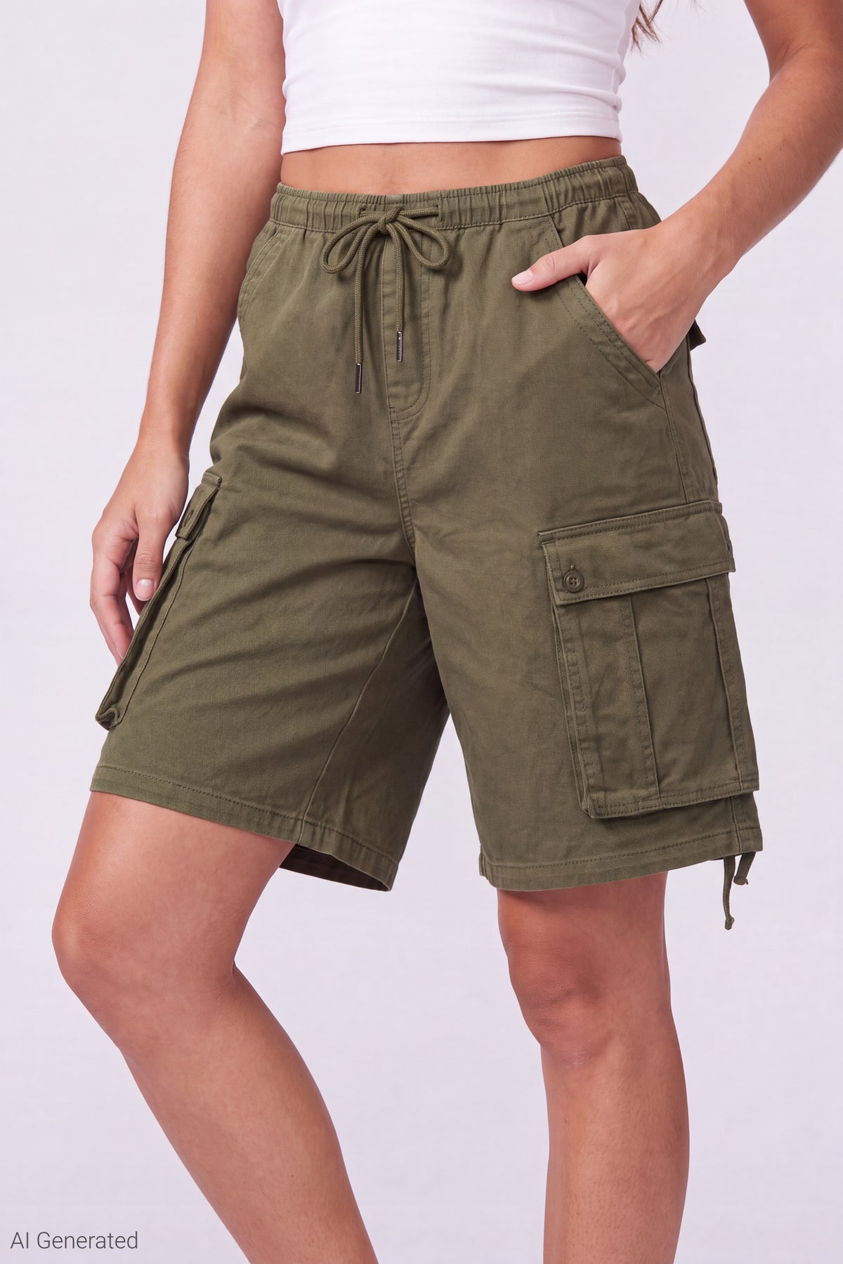 Alt View 3. Bermuda Cargo Short - Green