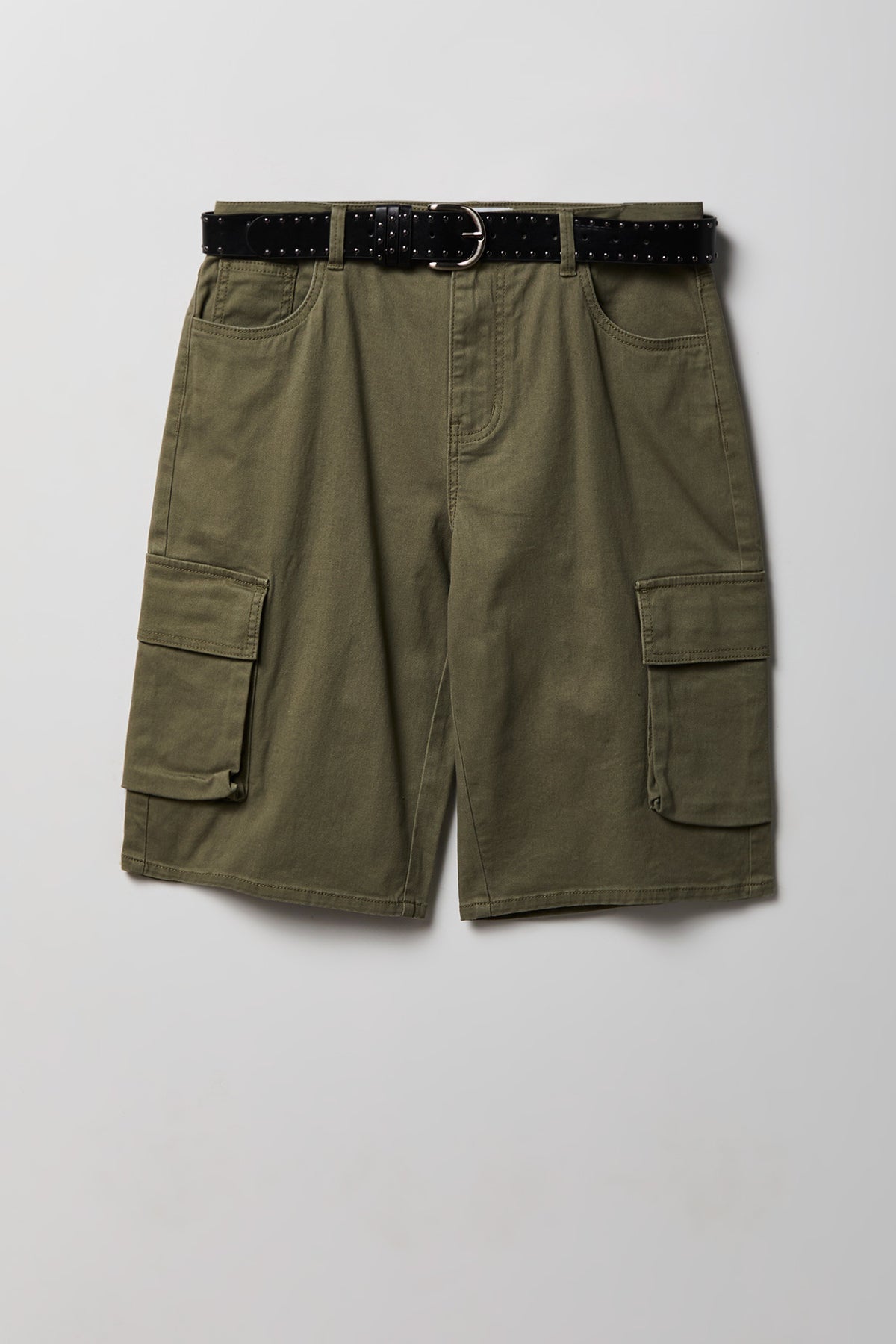 Belted Bermuda Cargo Short - Green