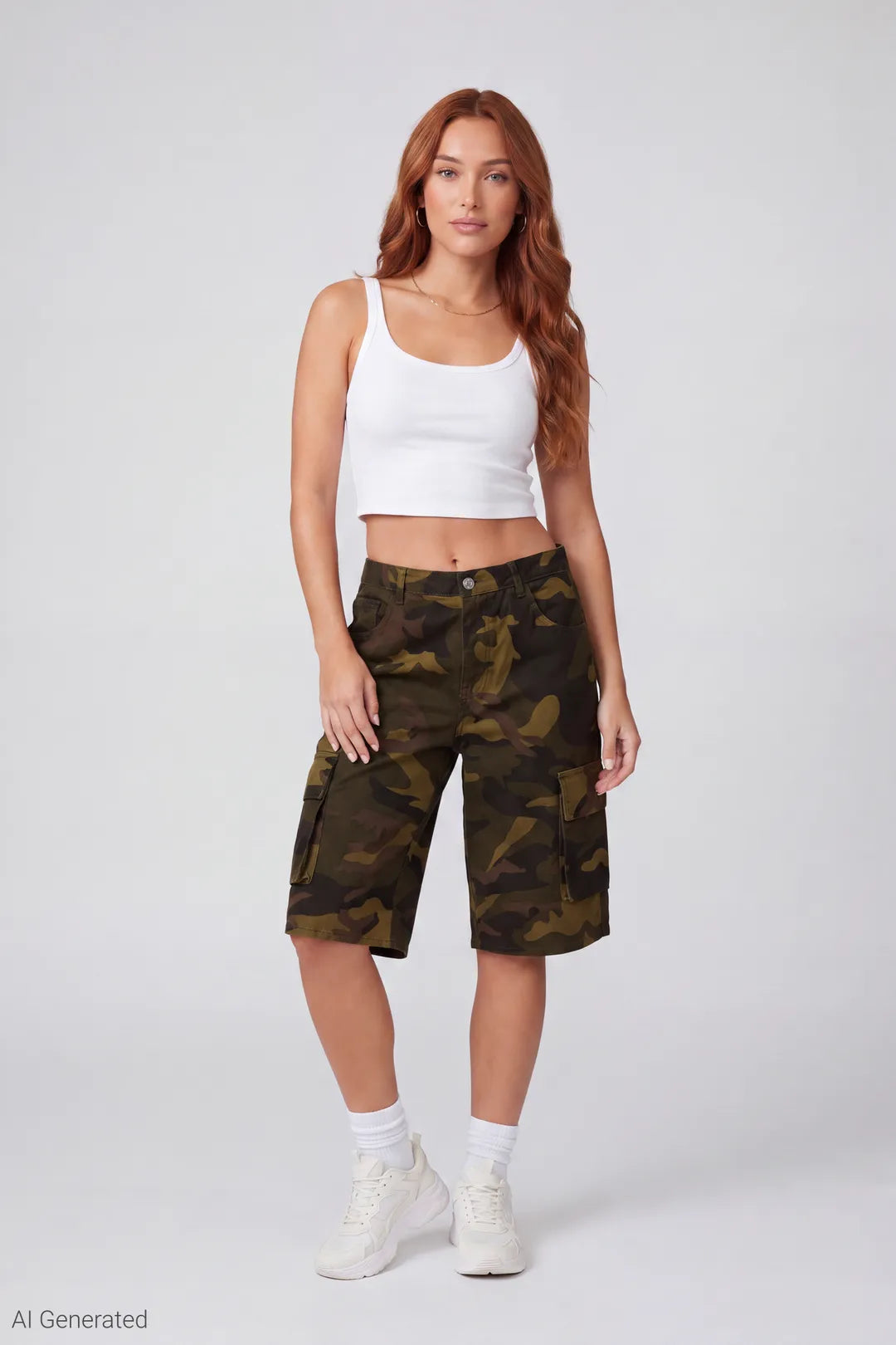 Graphic Camo Cargo Jort 13" - Camouflage